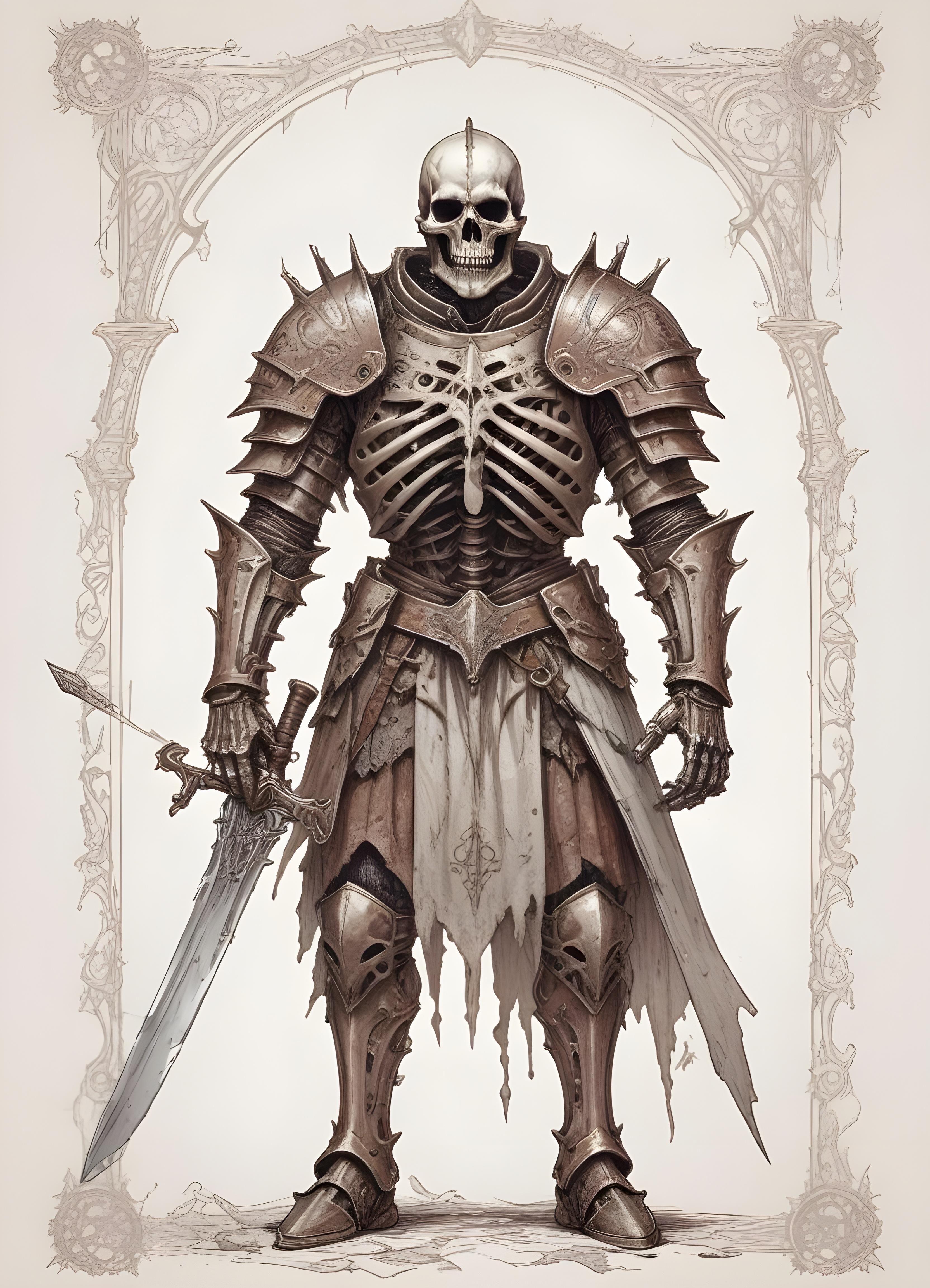 Detailed Zombie and Undead Horror Character Sketch Illustration Artwork