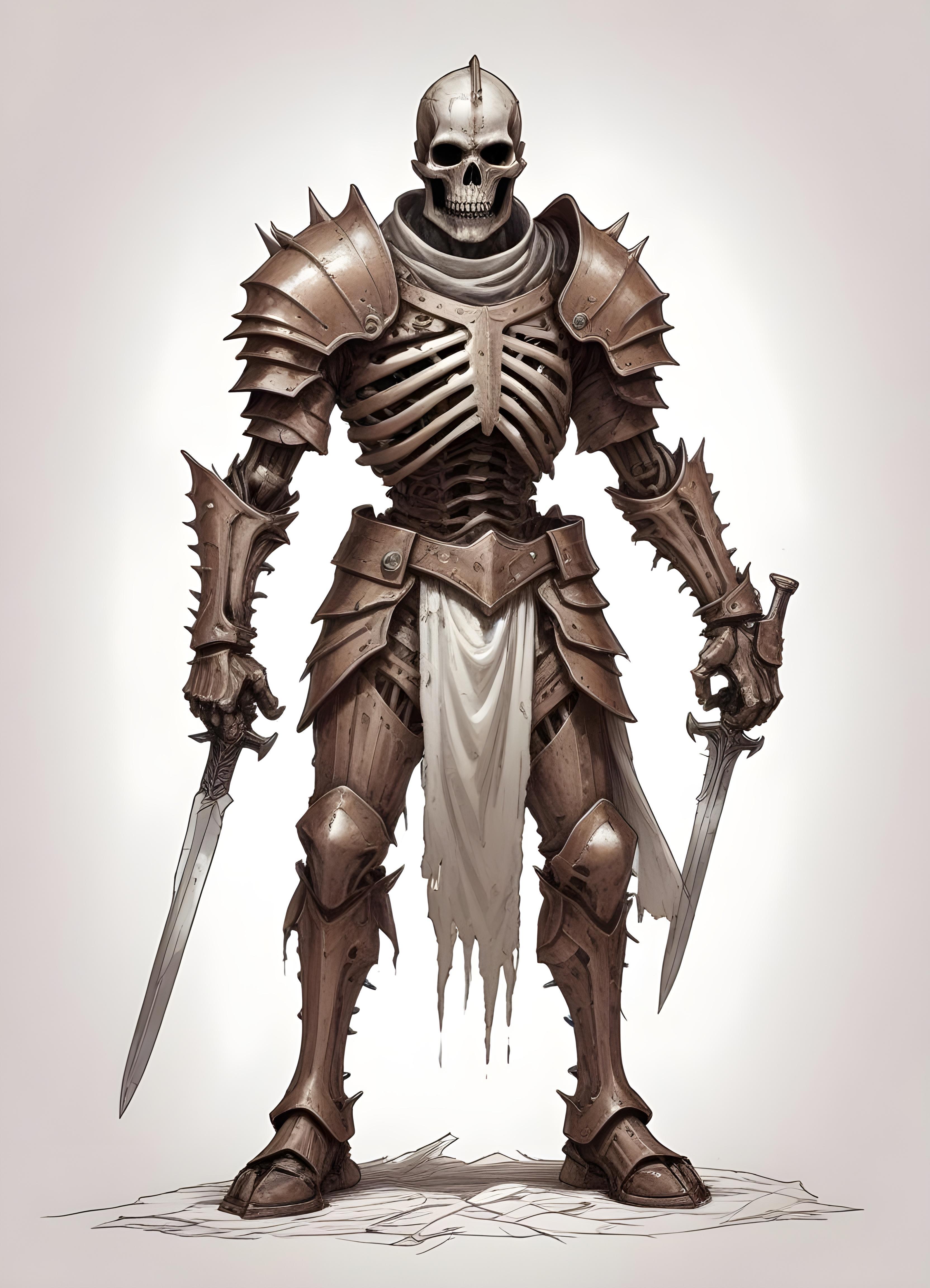 Detailed Zombie and Undead Horror Character Sketch Illustration Artwork