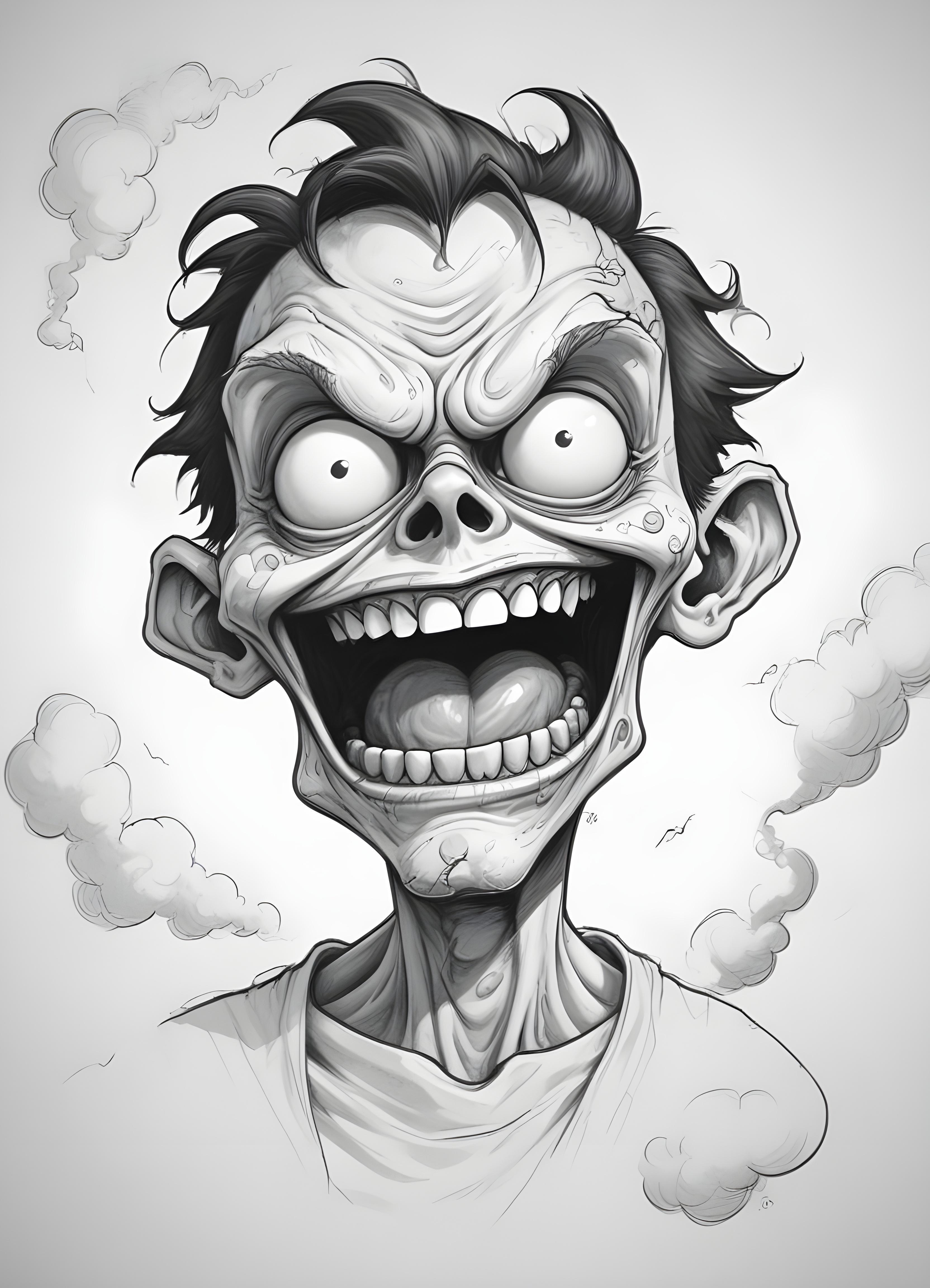 Detailed Zombie and Undead Horror Character Sketch Illustration Artwork