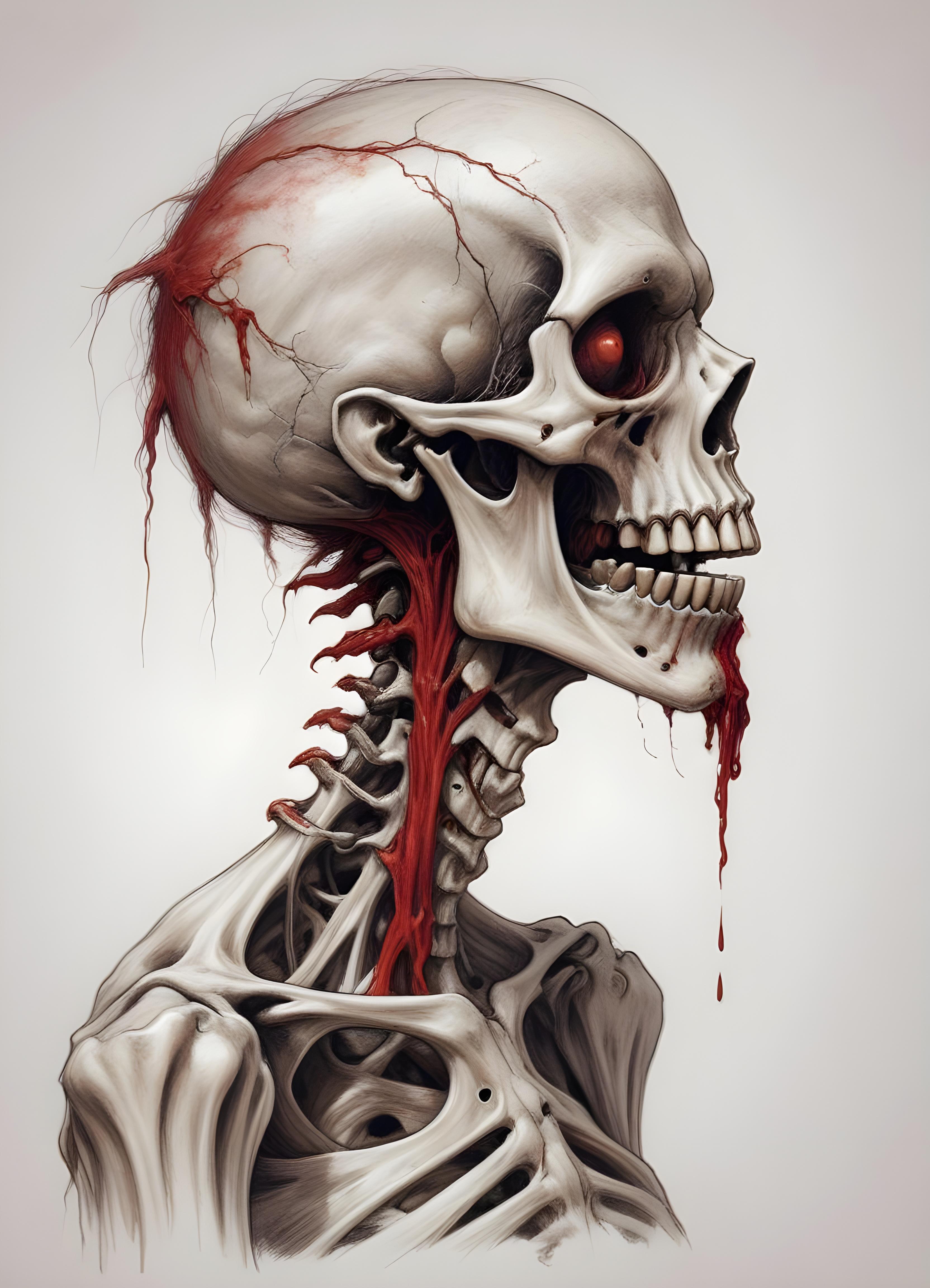Detailed Zombie and Undead Horror Character Sketch Illustration Artwork
