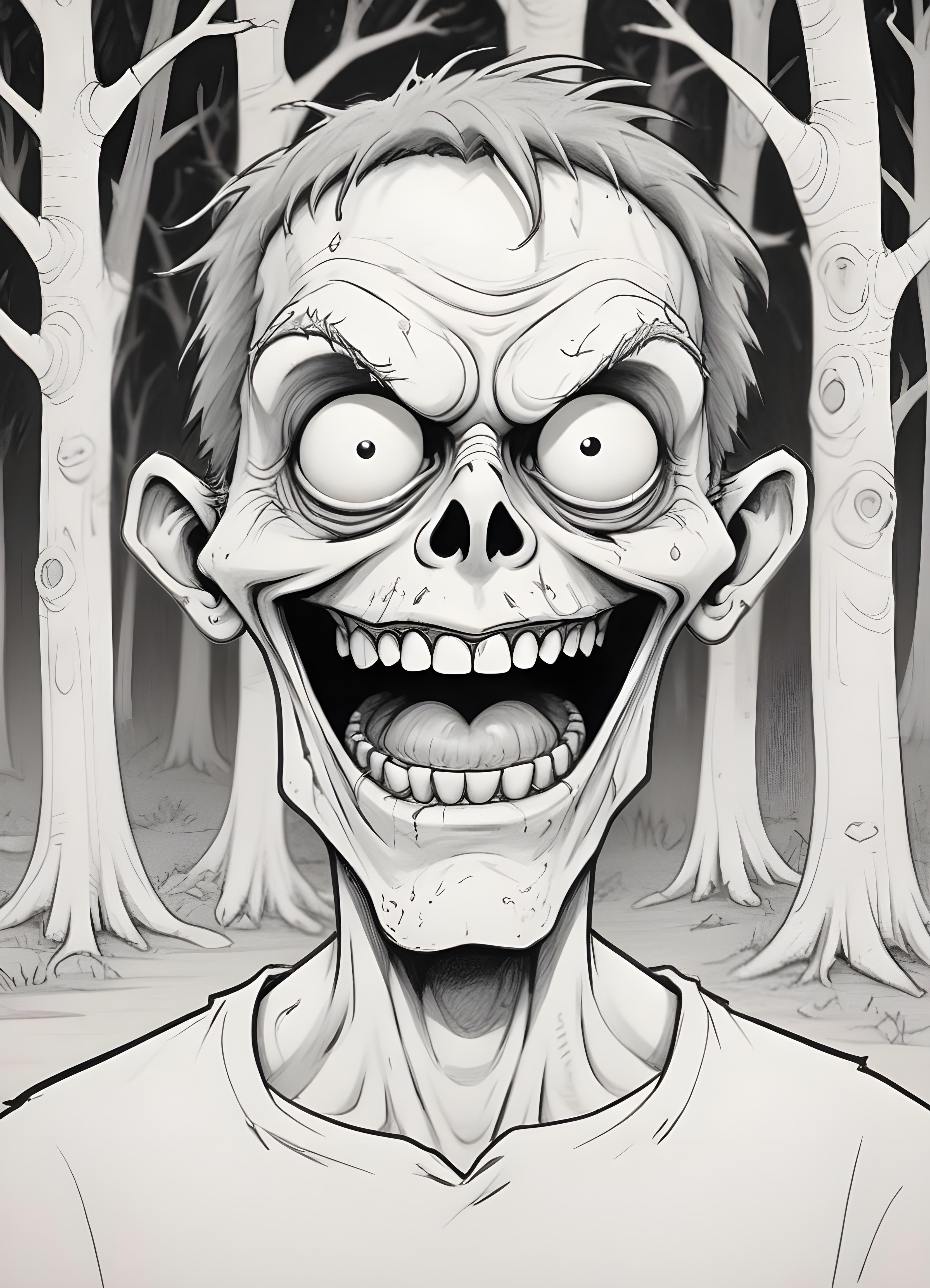 Detailed Zombie and Undead Horror Character Sketch Illustration Artwork