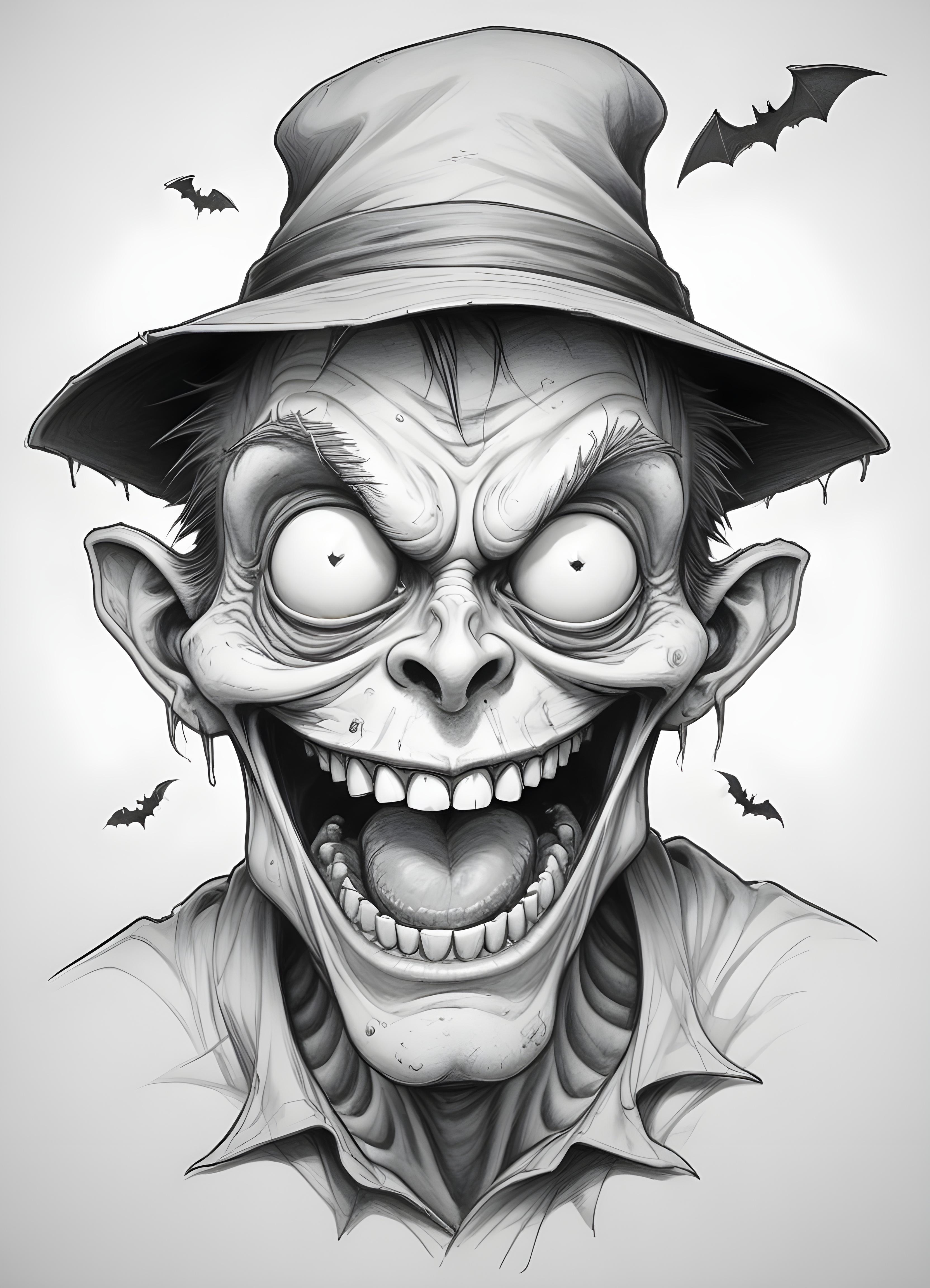 Detailed Zombie and Undead Horror Character Sketch Illustration Artwork