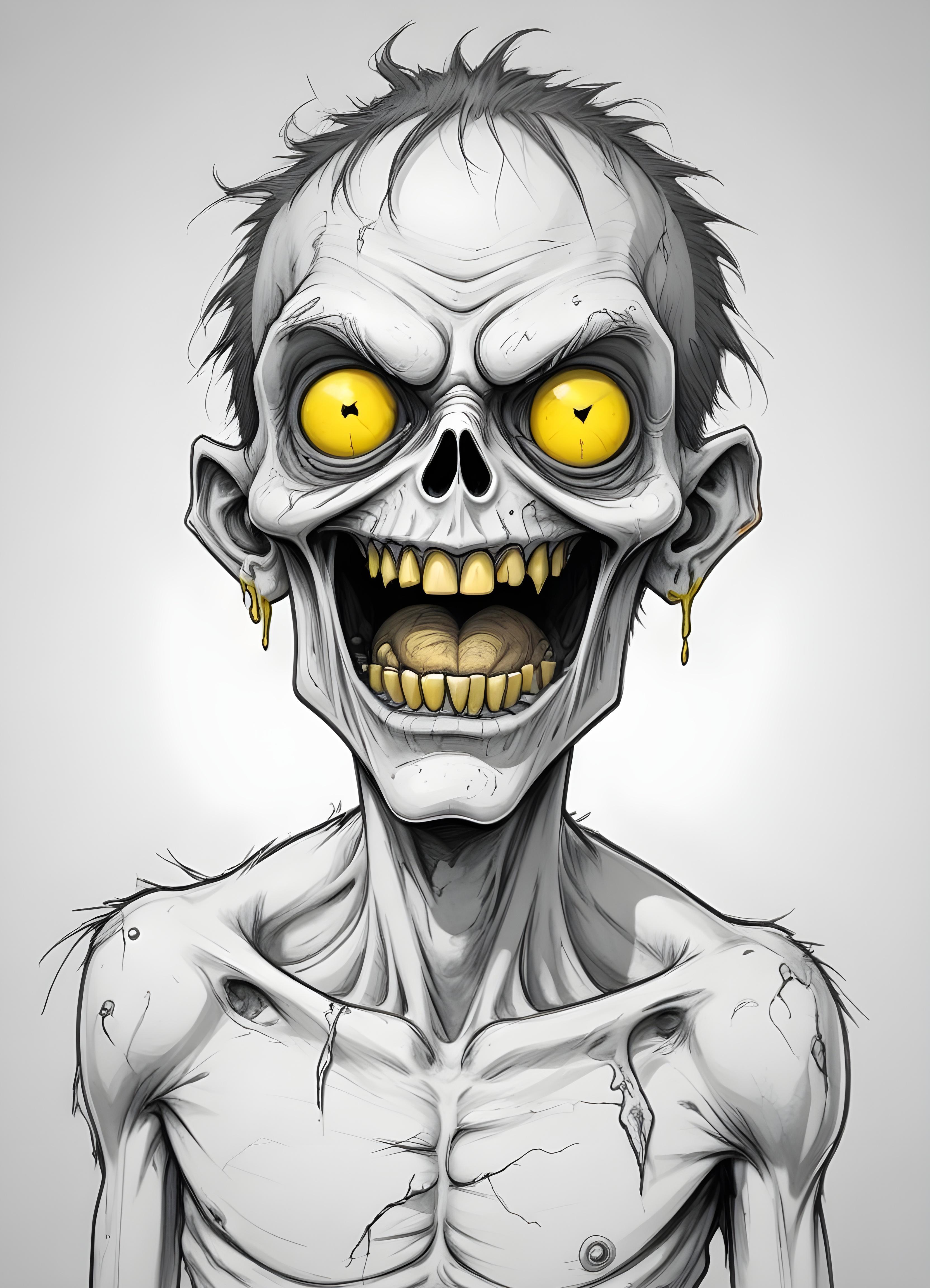Detailed Zombie and Undead Horror Character Sketch Illustration Artwork