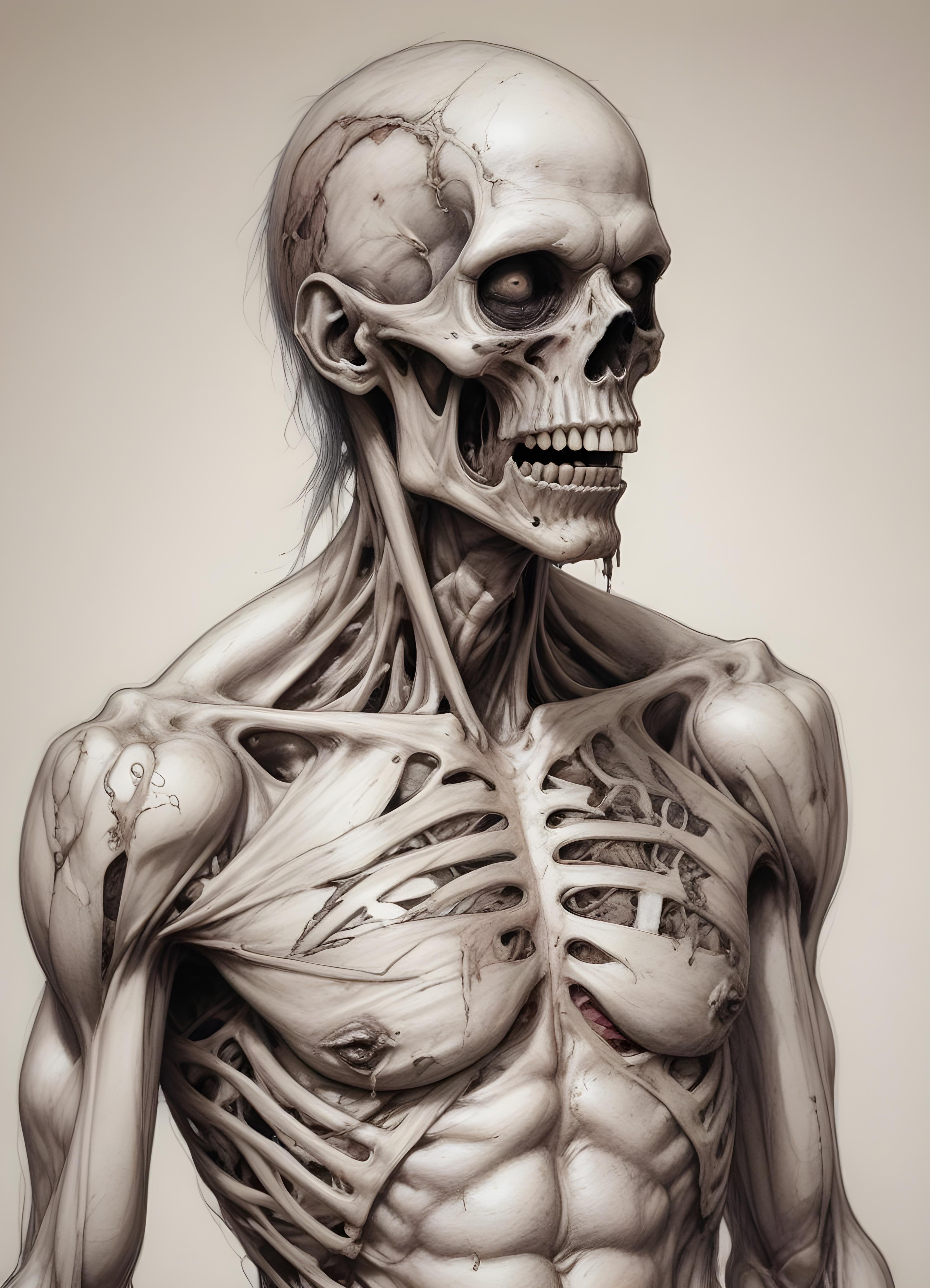 Detailed Zombie and Undead Horror Character Sketch Illustration Artwork