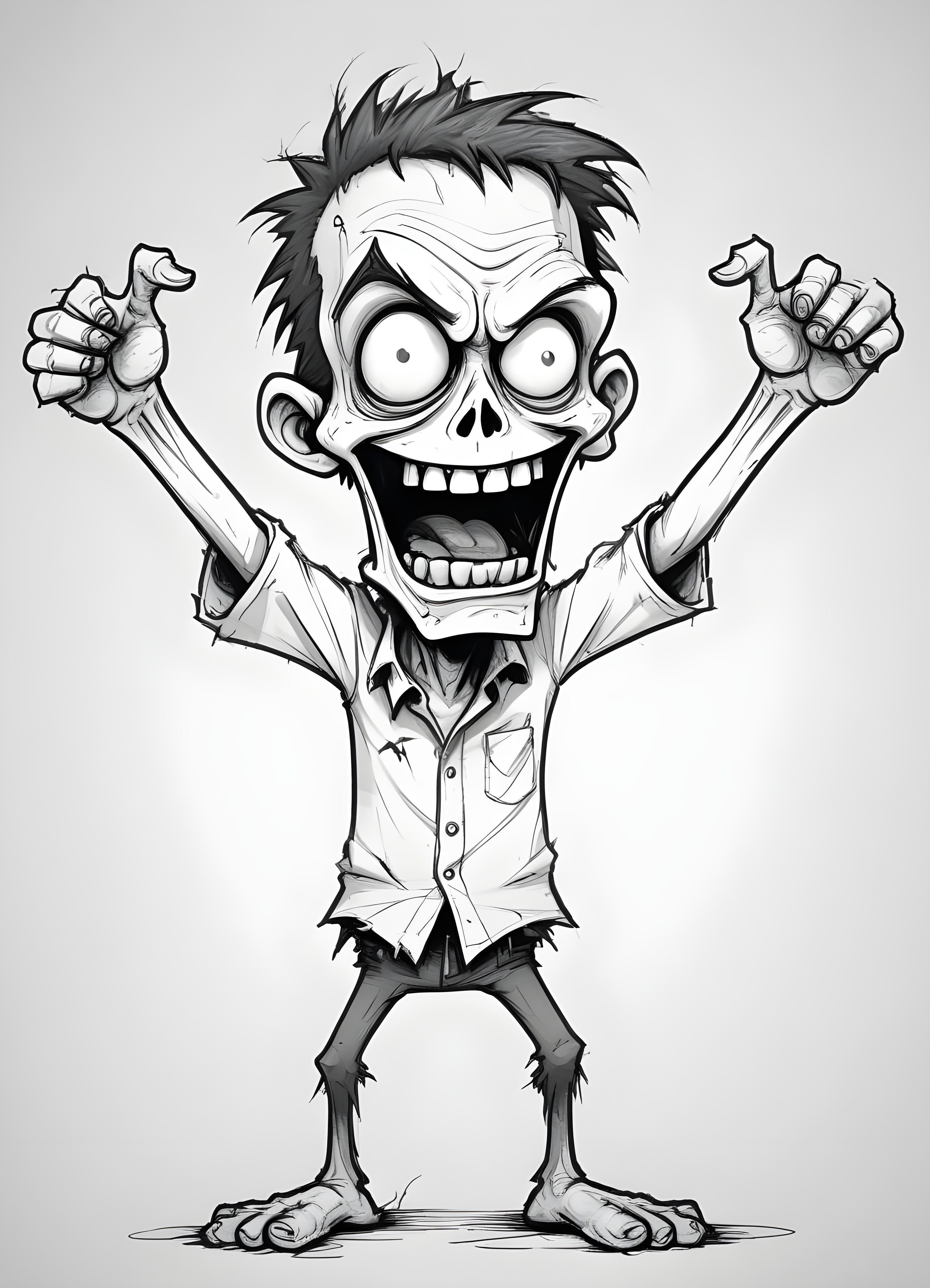 Detailed Zombie and Undead Horror Character Sketch Illustration Artwork