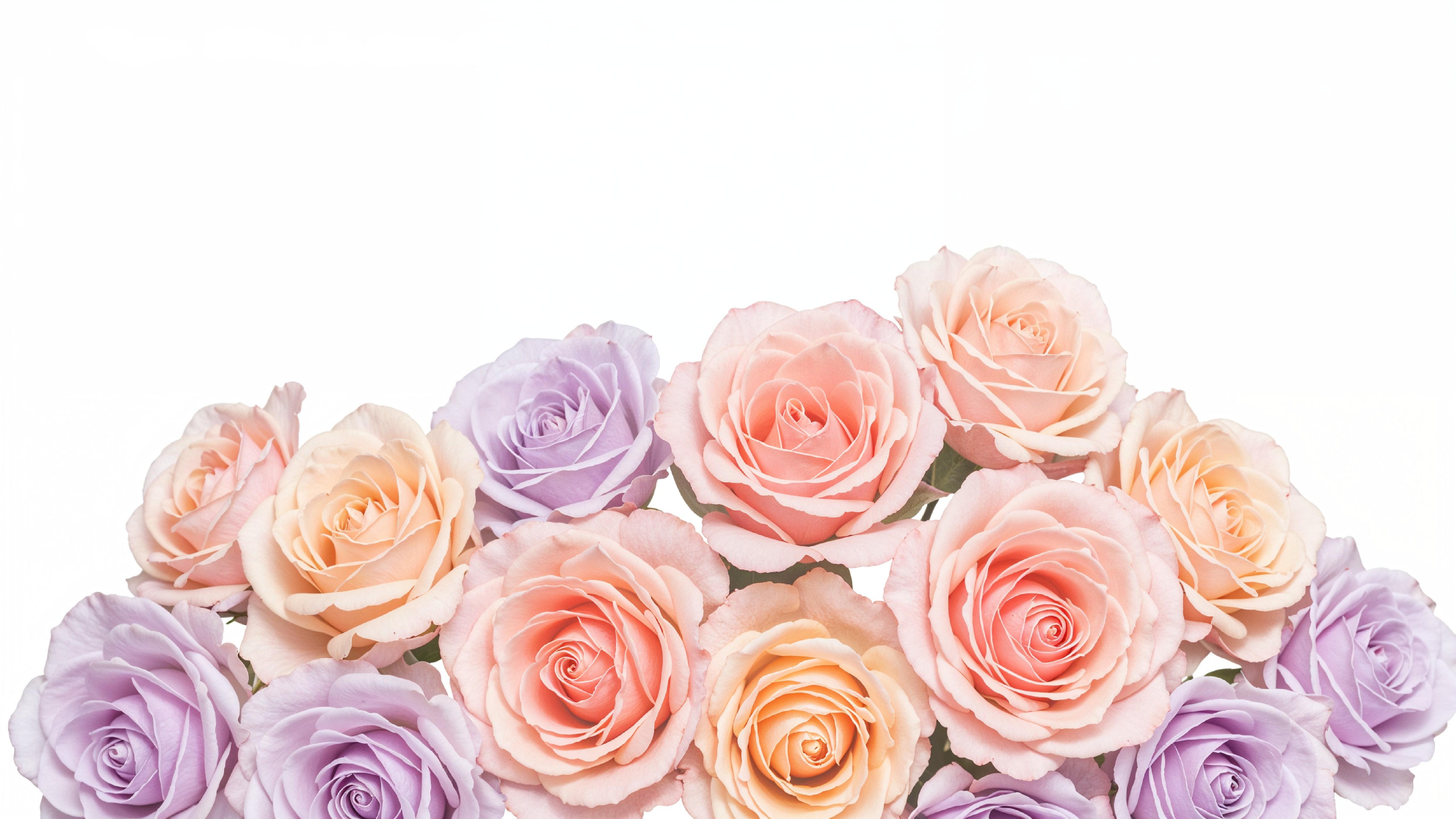 Dreamy Watercolor Pastel Rose Bouquet Illustration