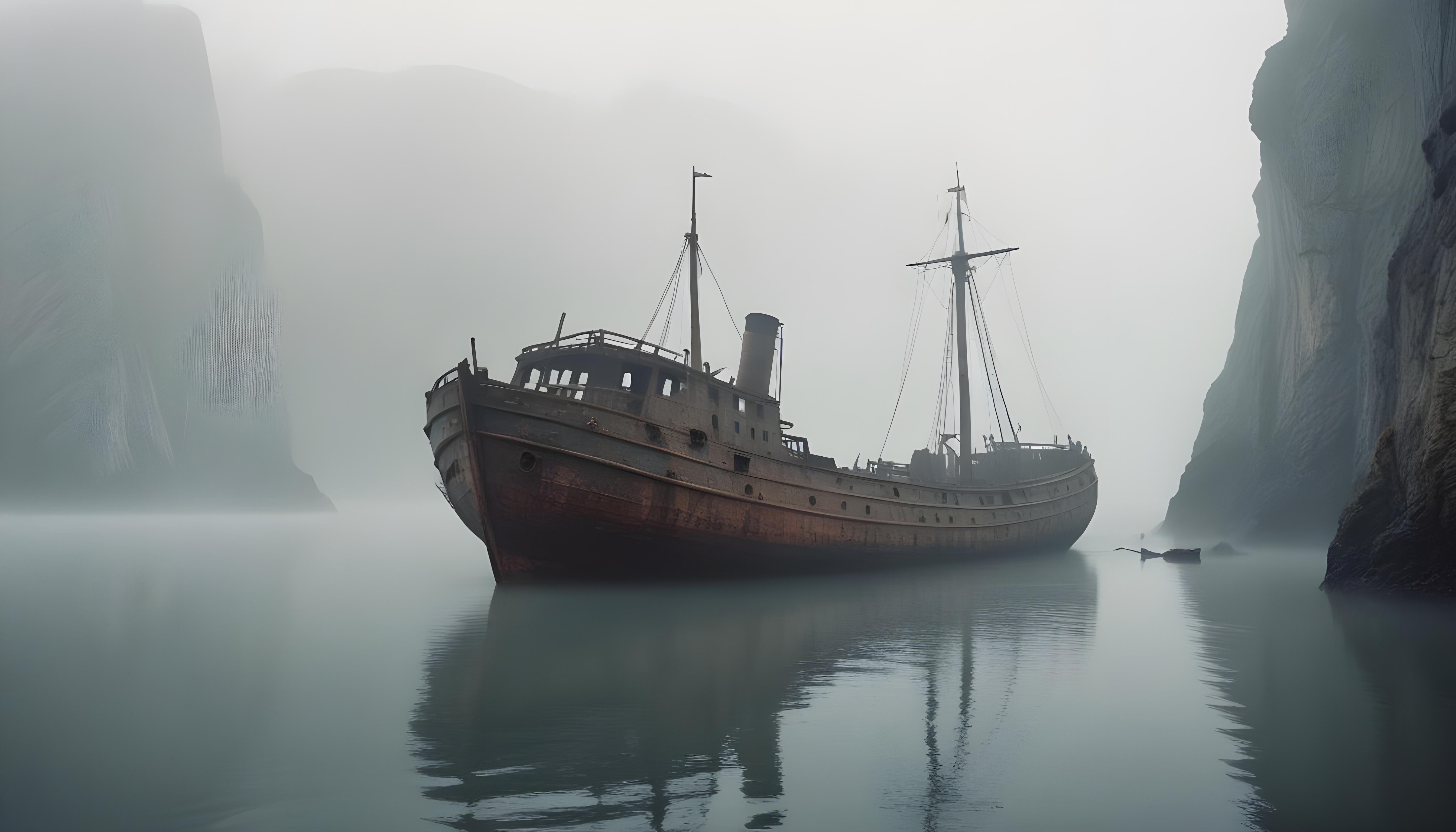 Majestic Sailing Ship on Ocean with Vintage Maritime Adventure Theme