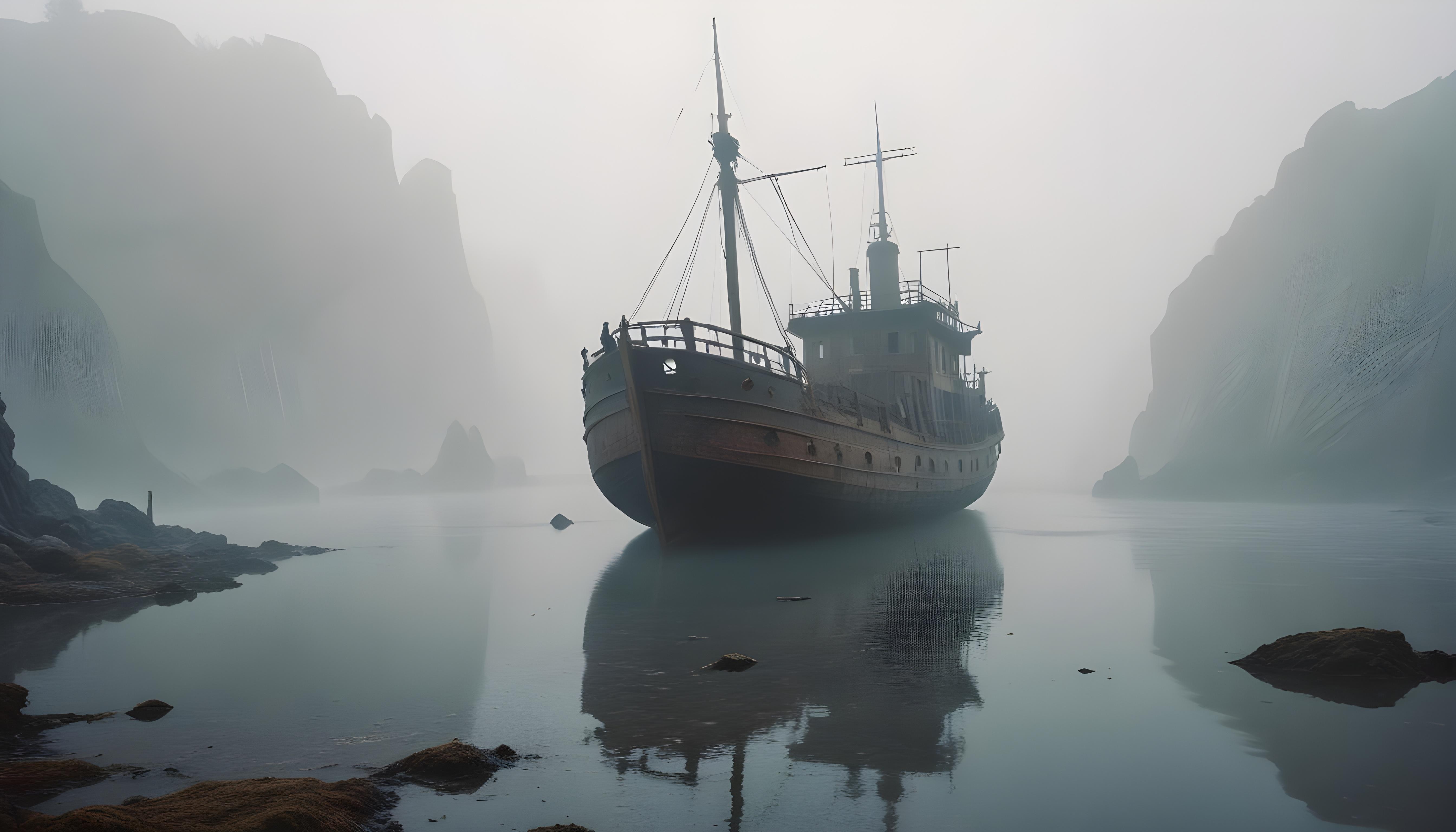 Majestic Sailing Ship on Ocean with Vintage Maritime Adventure Theme