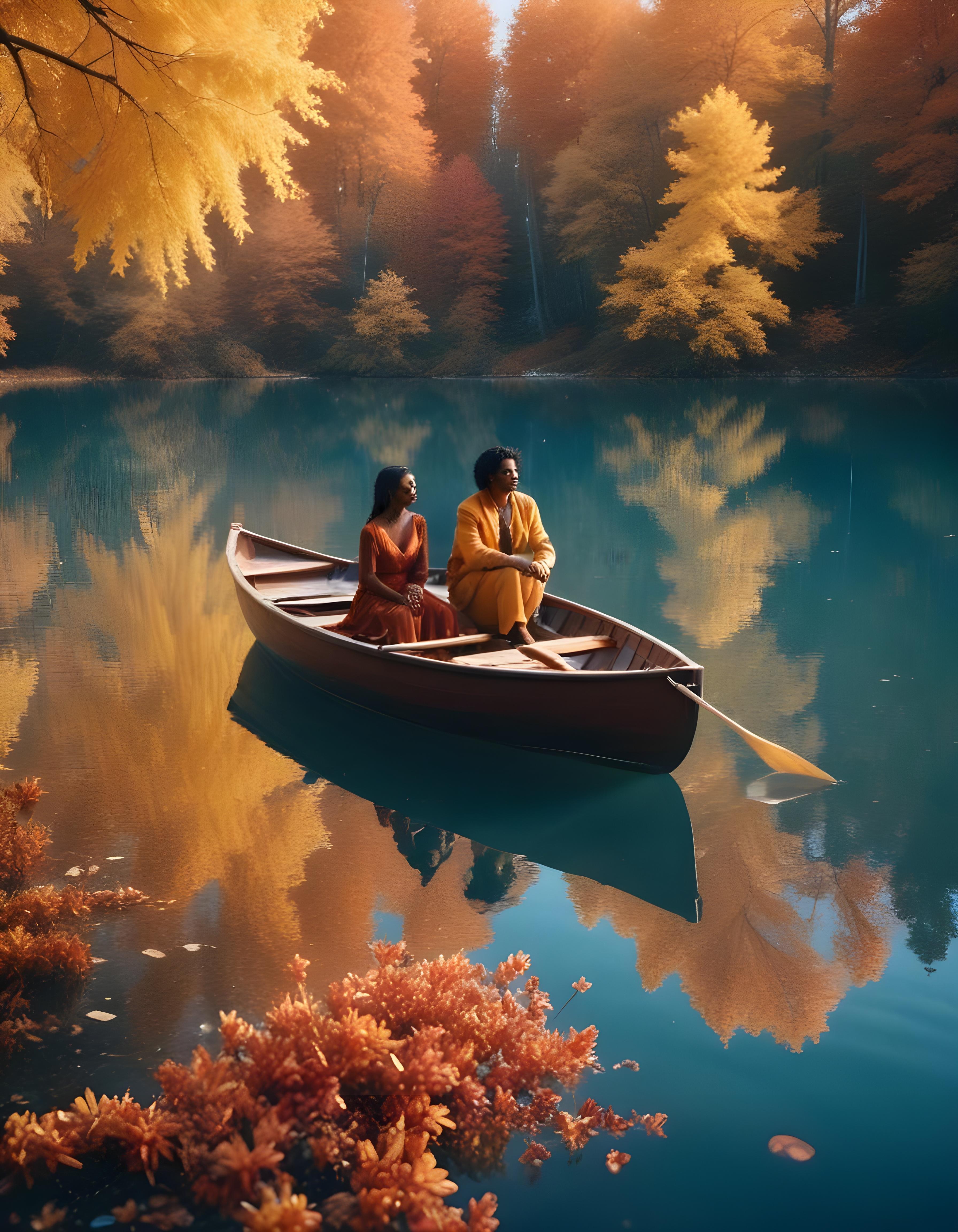 Romantic Couple Walking Together in Nature at Sunset and Moonlight Background