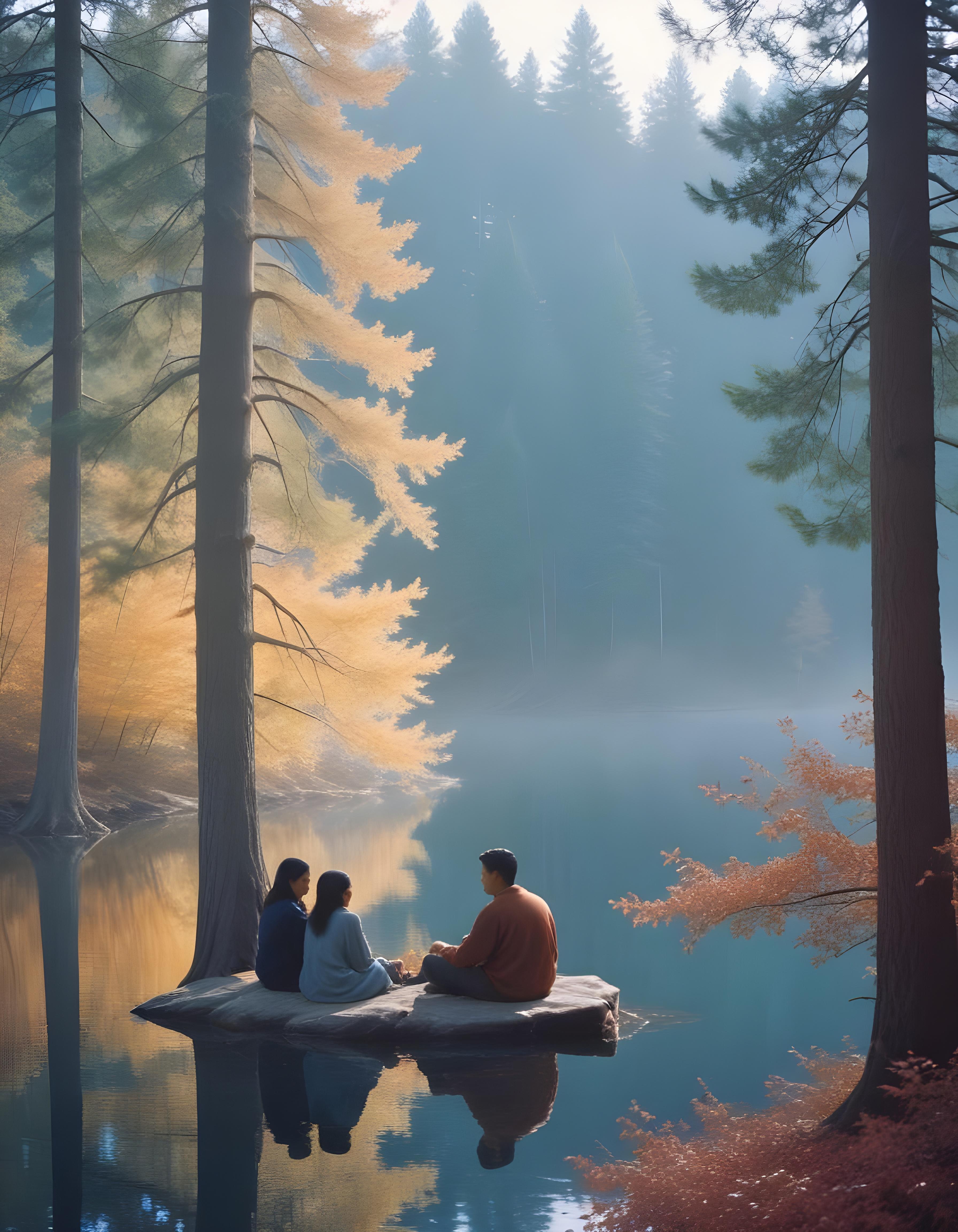 Romantic Couple Walking Together in Nature at Sunset and Moonlight Background