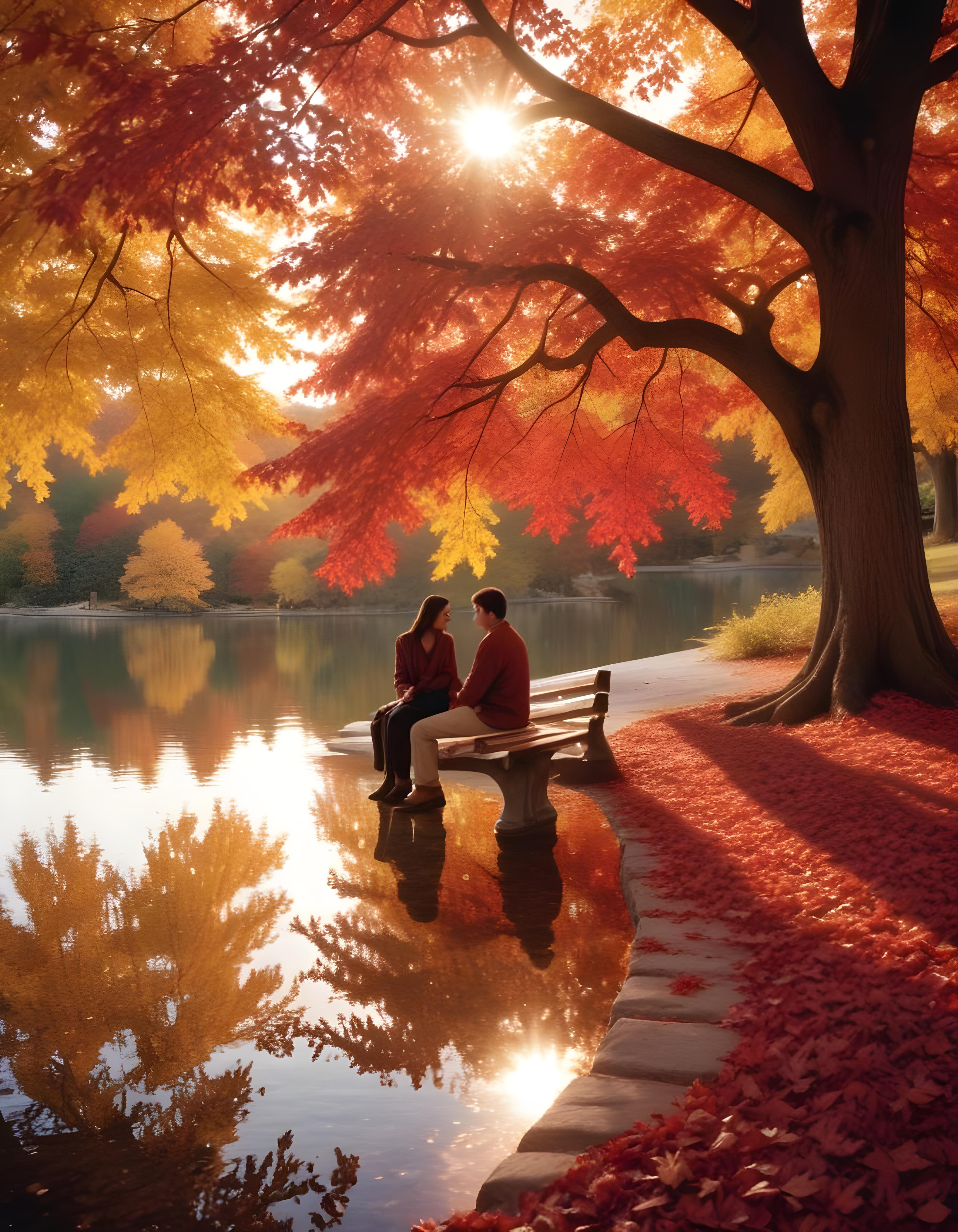 Romantic Couple Walking Together in Nature at Sunset and Moonlight Background