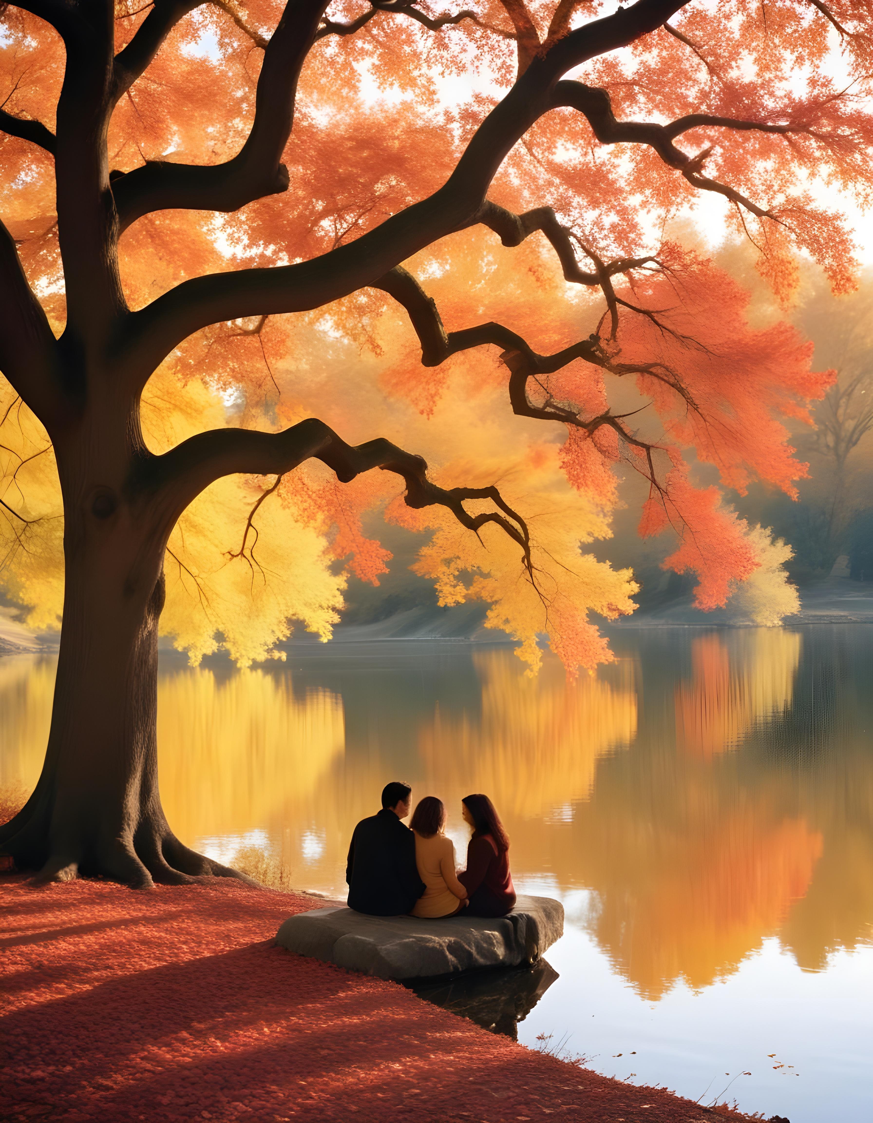 Romantic Couple Walking Together in Nature at Sunset and Moonlight Background