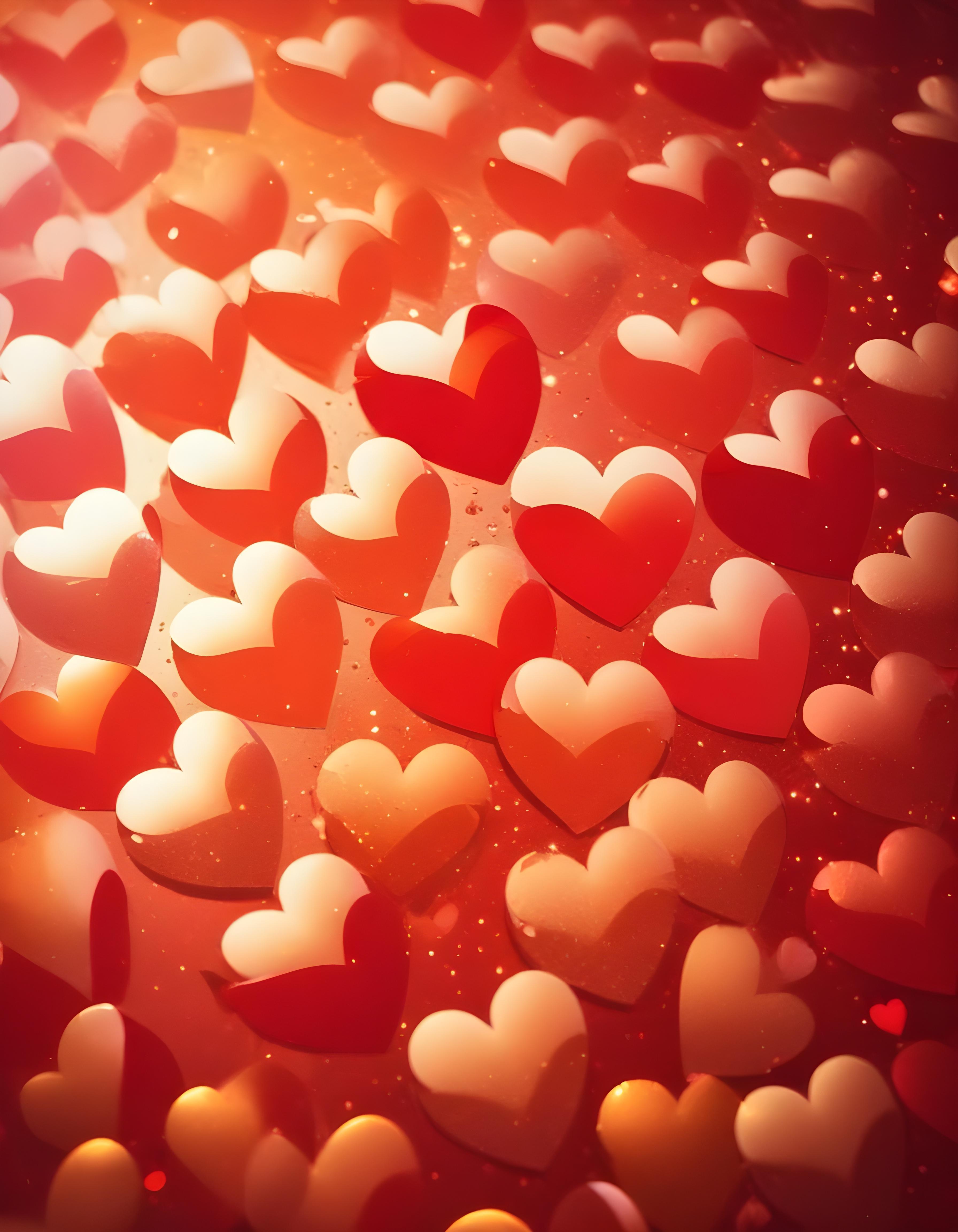 Romantic Heart Background with Love Theme and Valentine Day Design