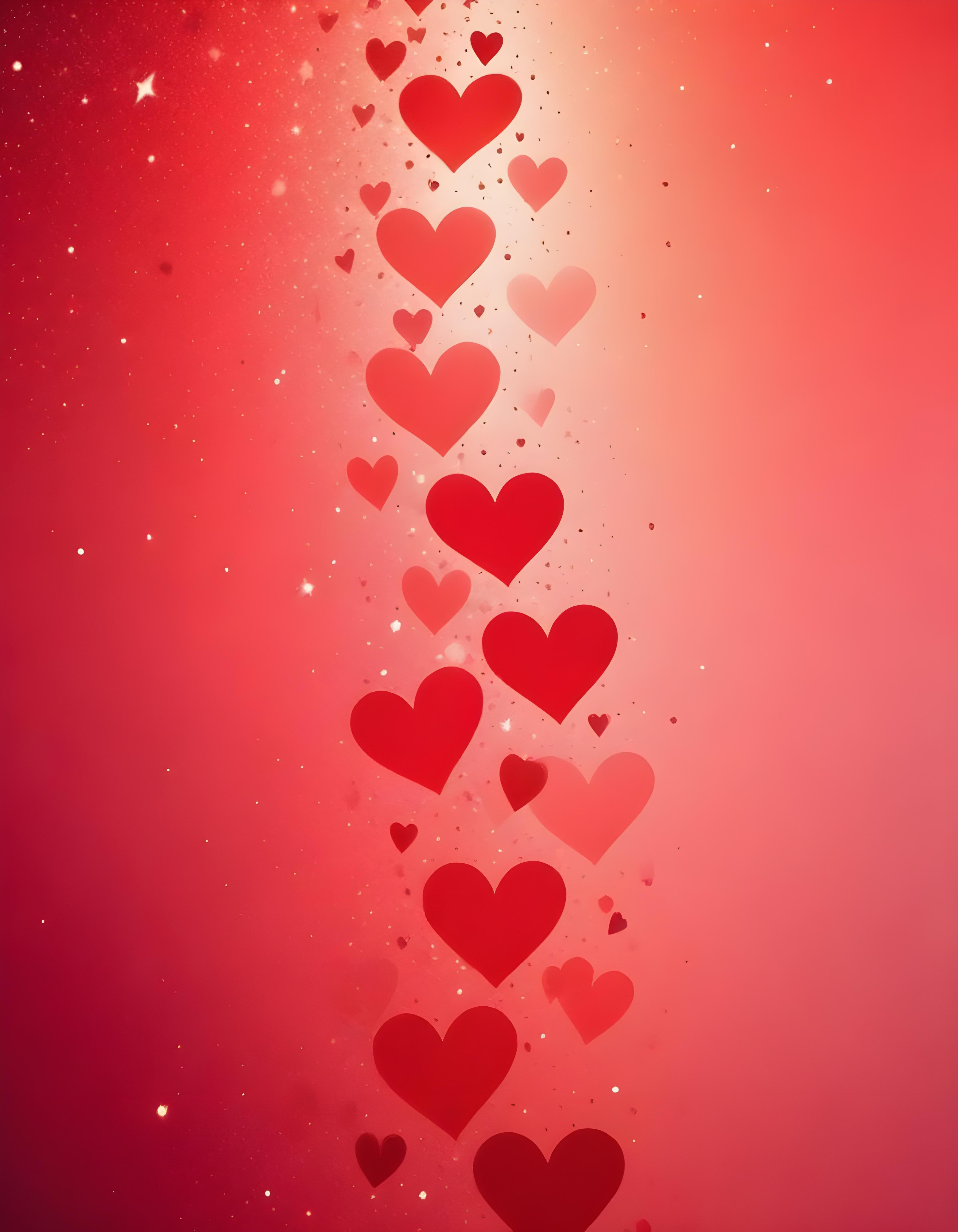 Romantic Heart Background with Love Theme and Valentine Day Design