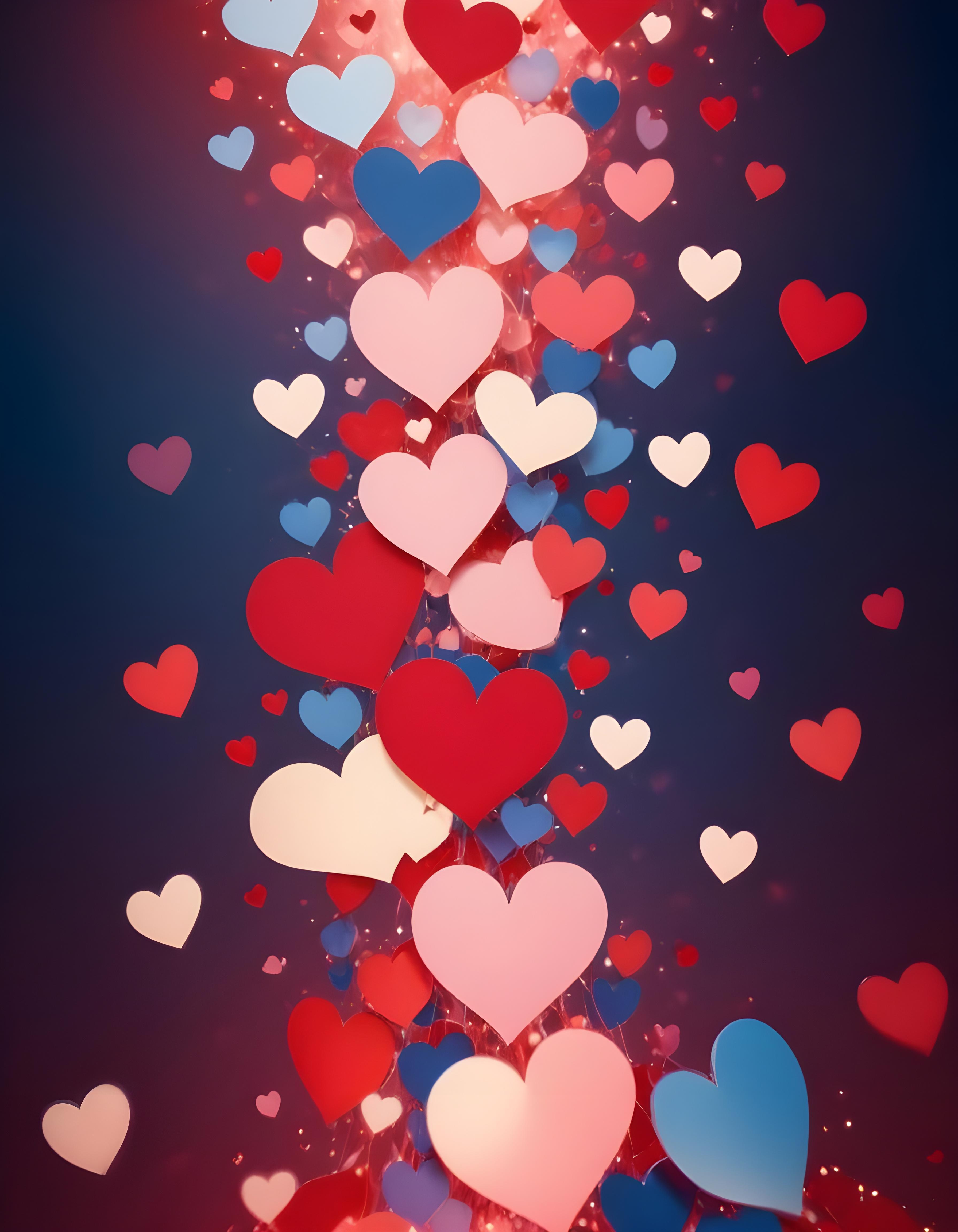 Romantic Heart Background with Love Theme and Valentine Day Design