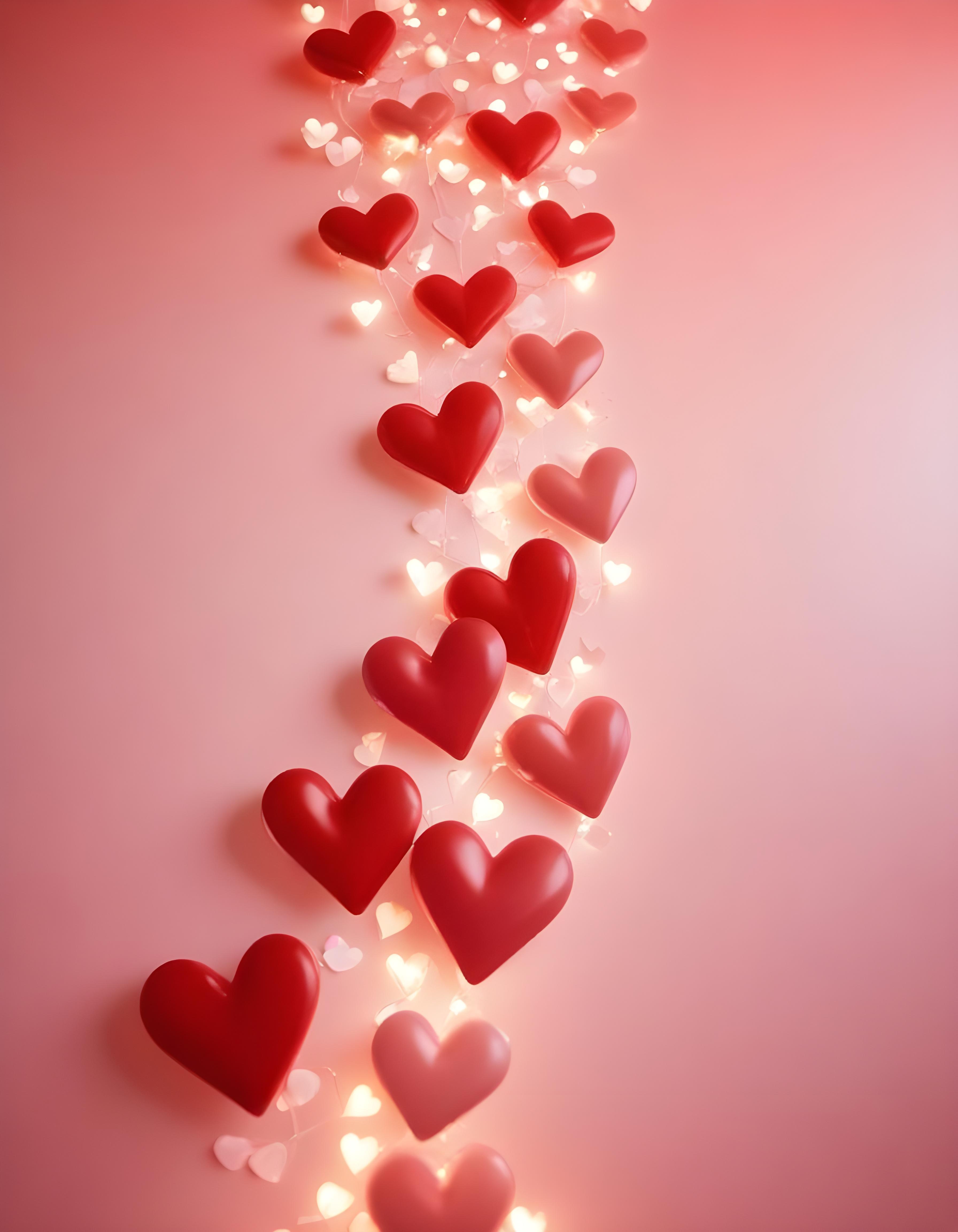 Romantic Heart Background with Love Theme and Valentine Day Design