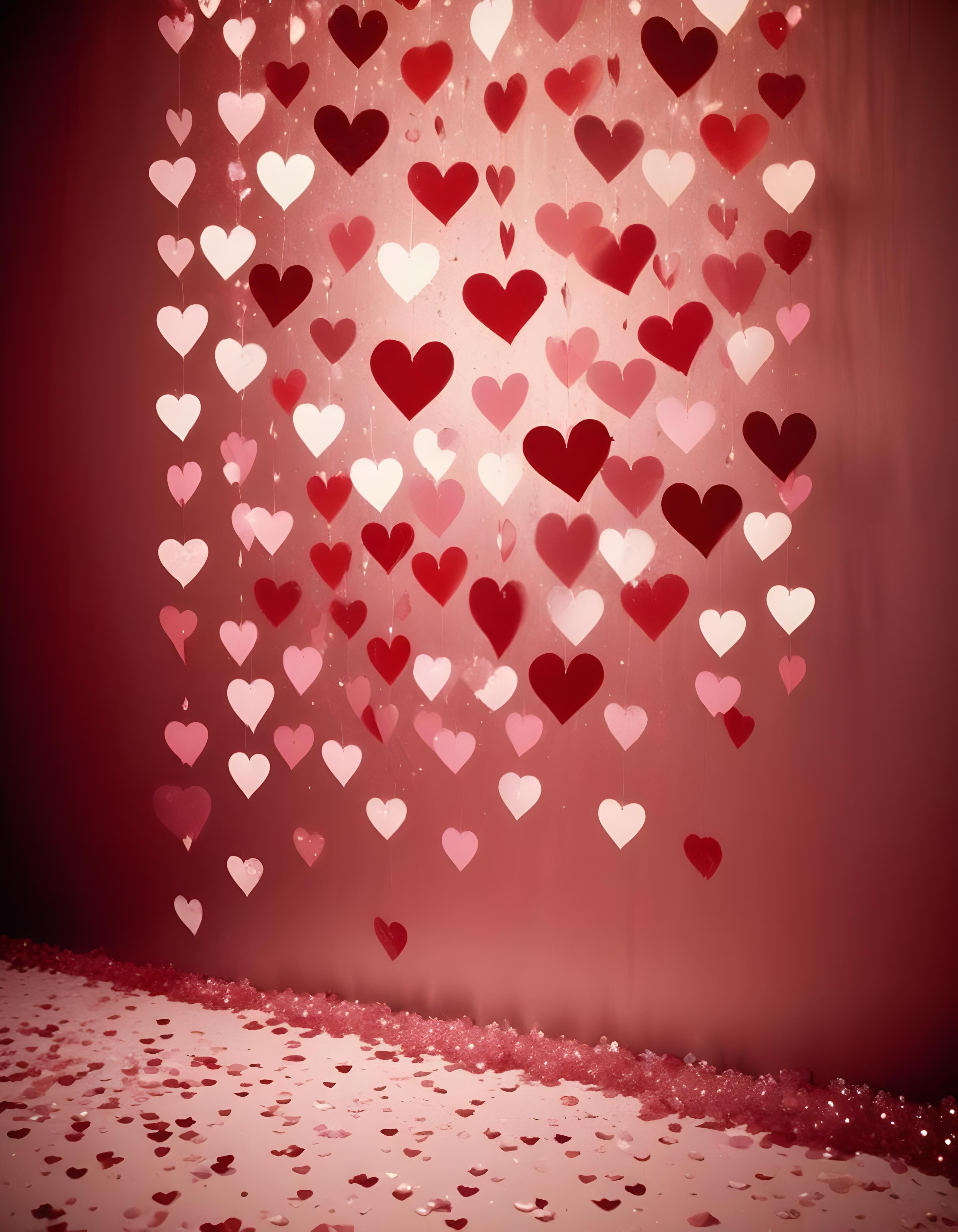 Romantic Heart Background with Love Theme and Valentine Day Design