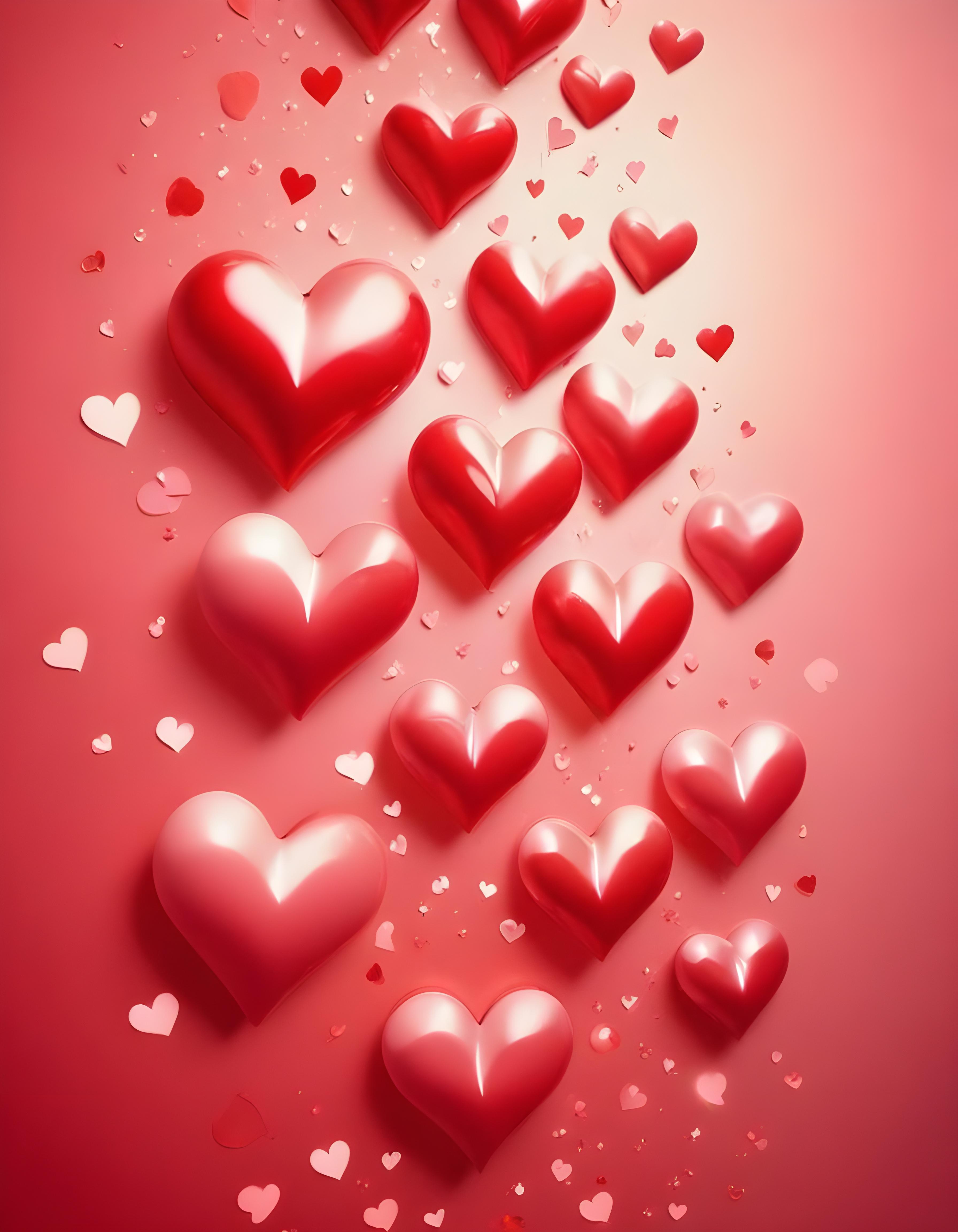 Romantic Heart Background with Love Theme and Valentine Day Design