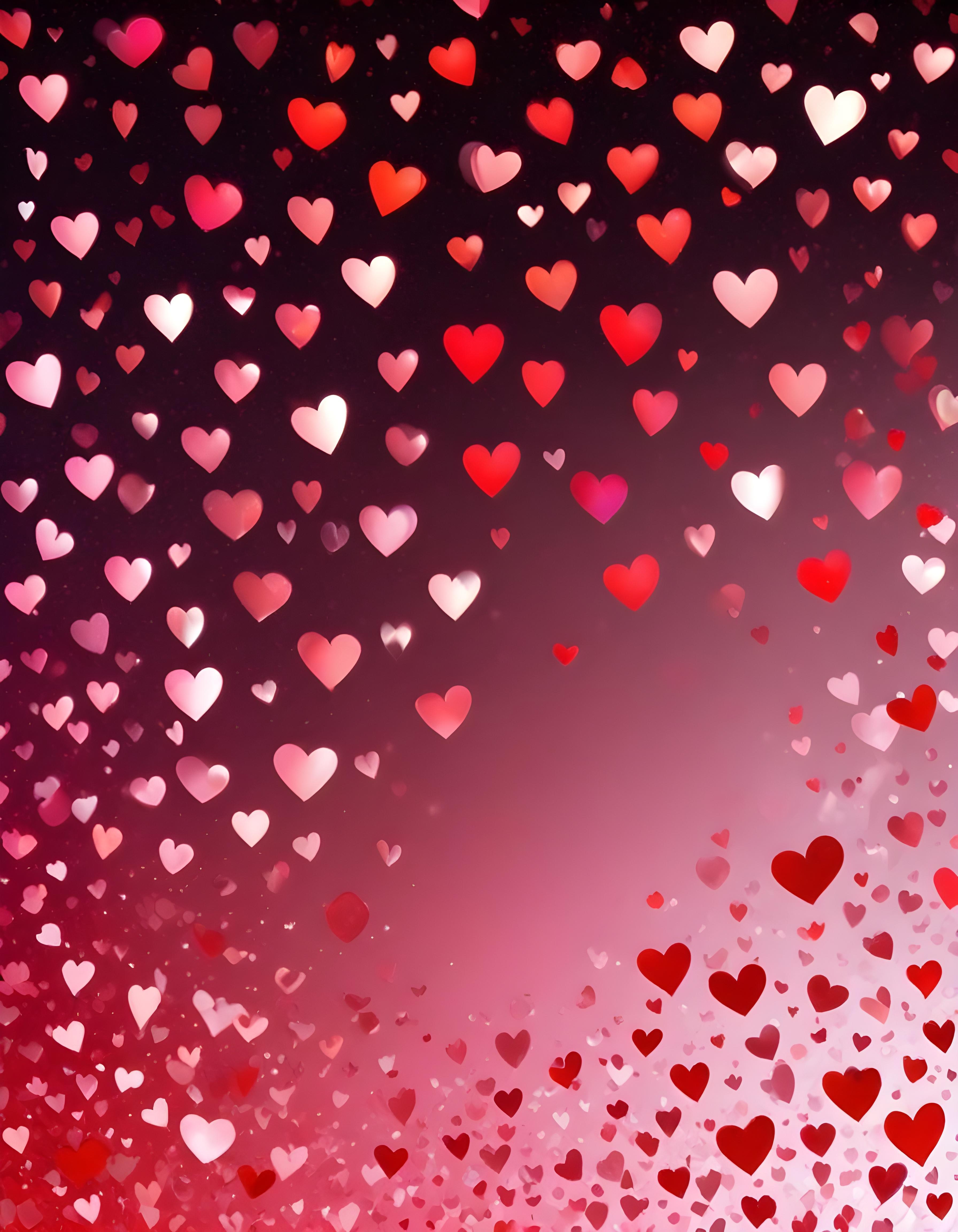 Romantic Heart Background with Love Theme and Valentine Day Design
