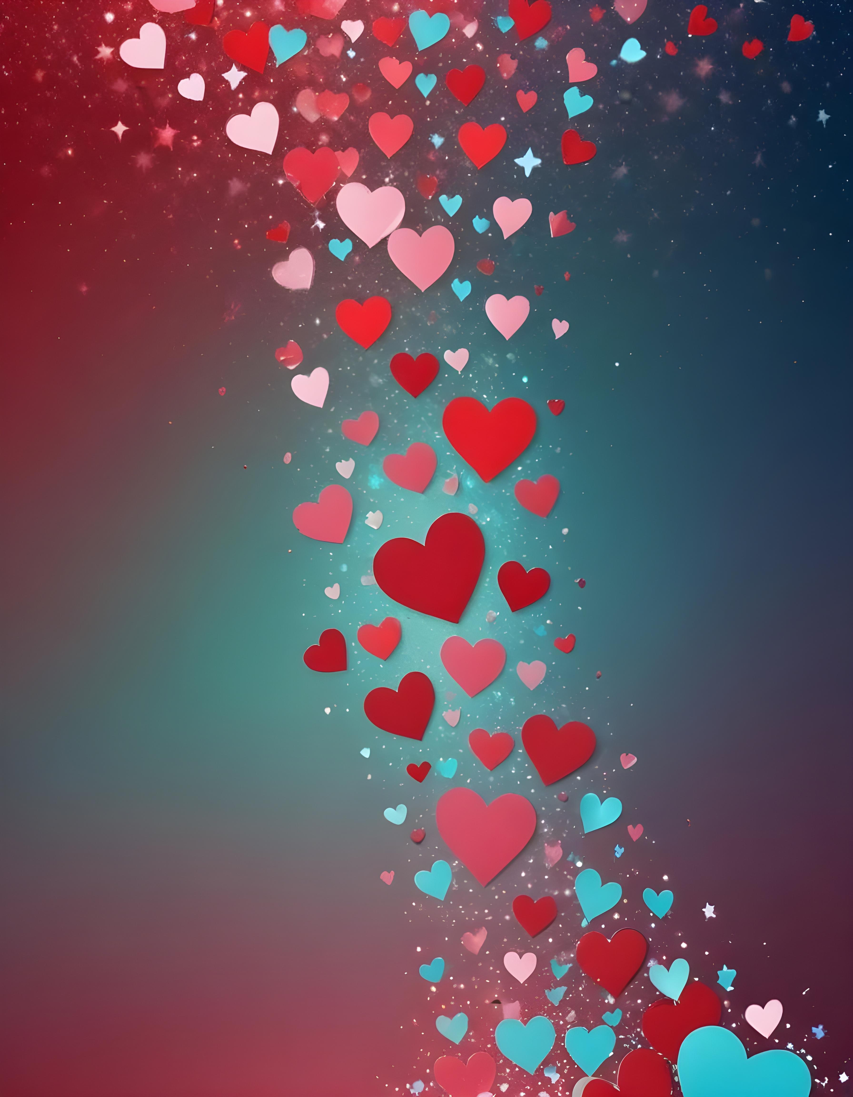 Romantic Heart Background with Love Theme and Valentine Day Design