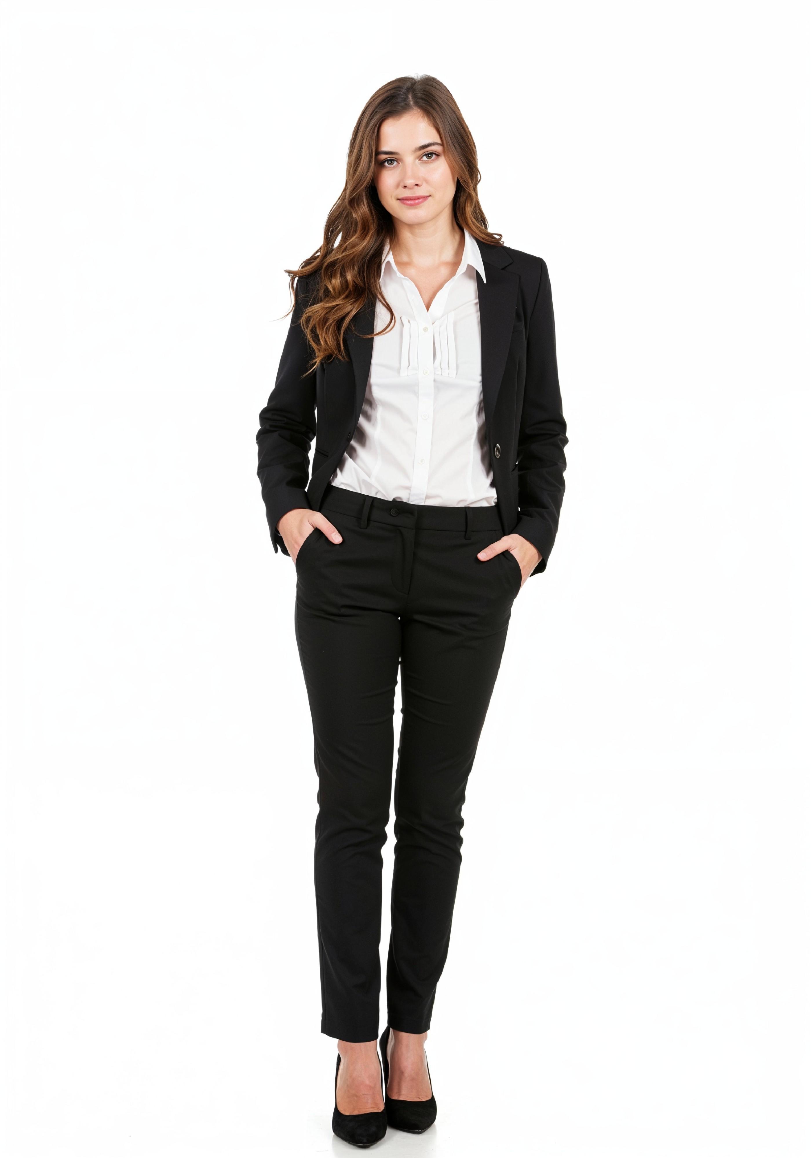 Beautiful Young Businesswoman in Professional Office Attire