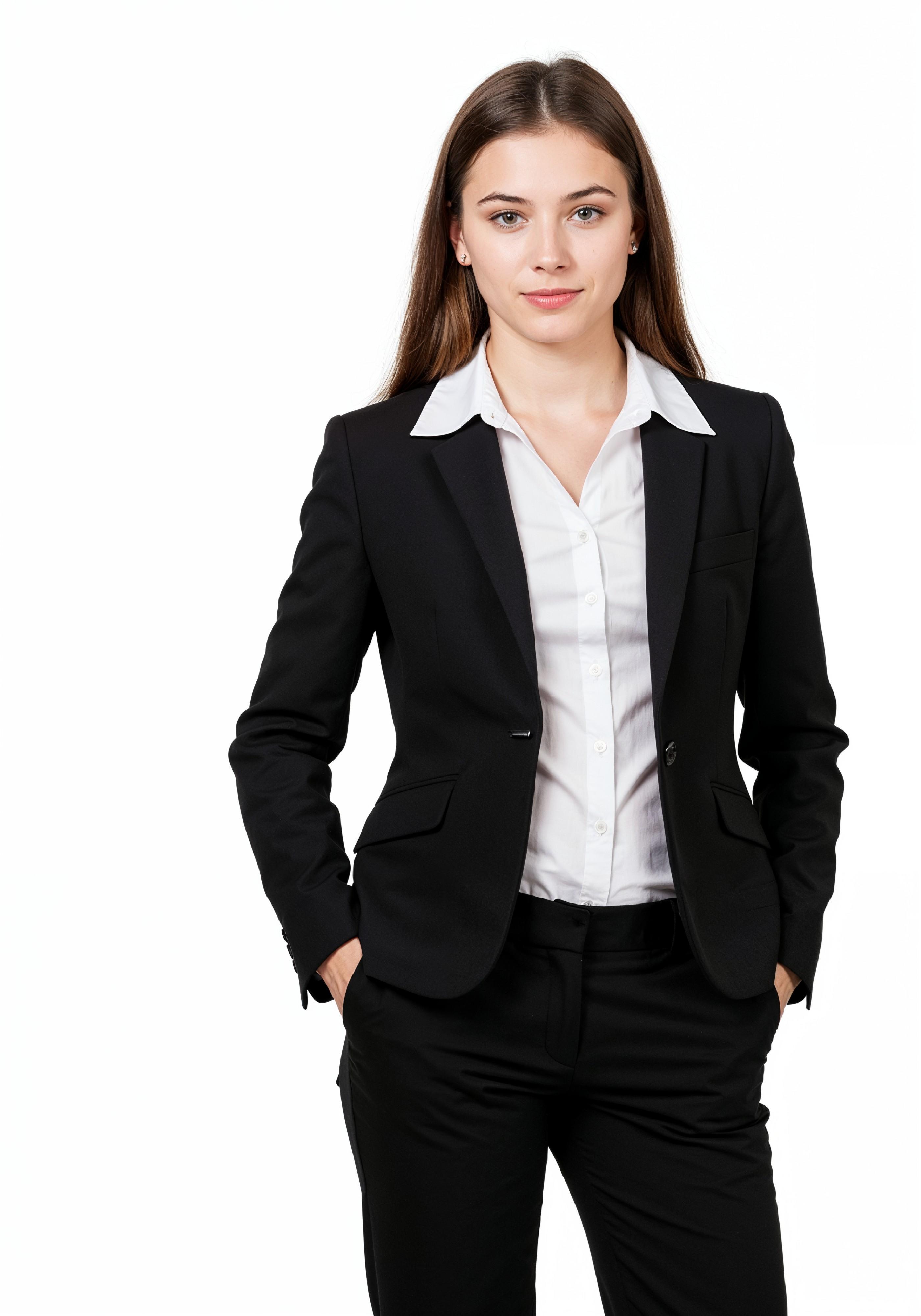 Beautiful Young Businesswoman in Professional Office Attire