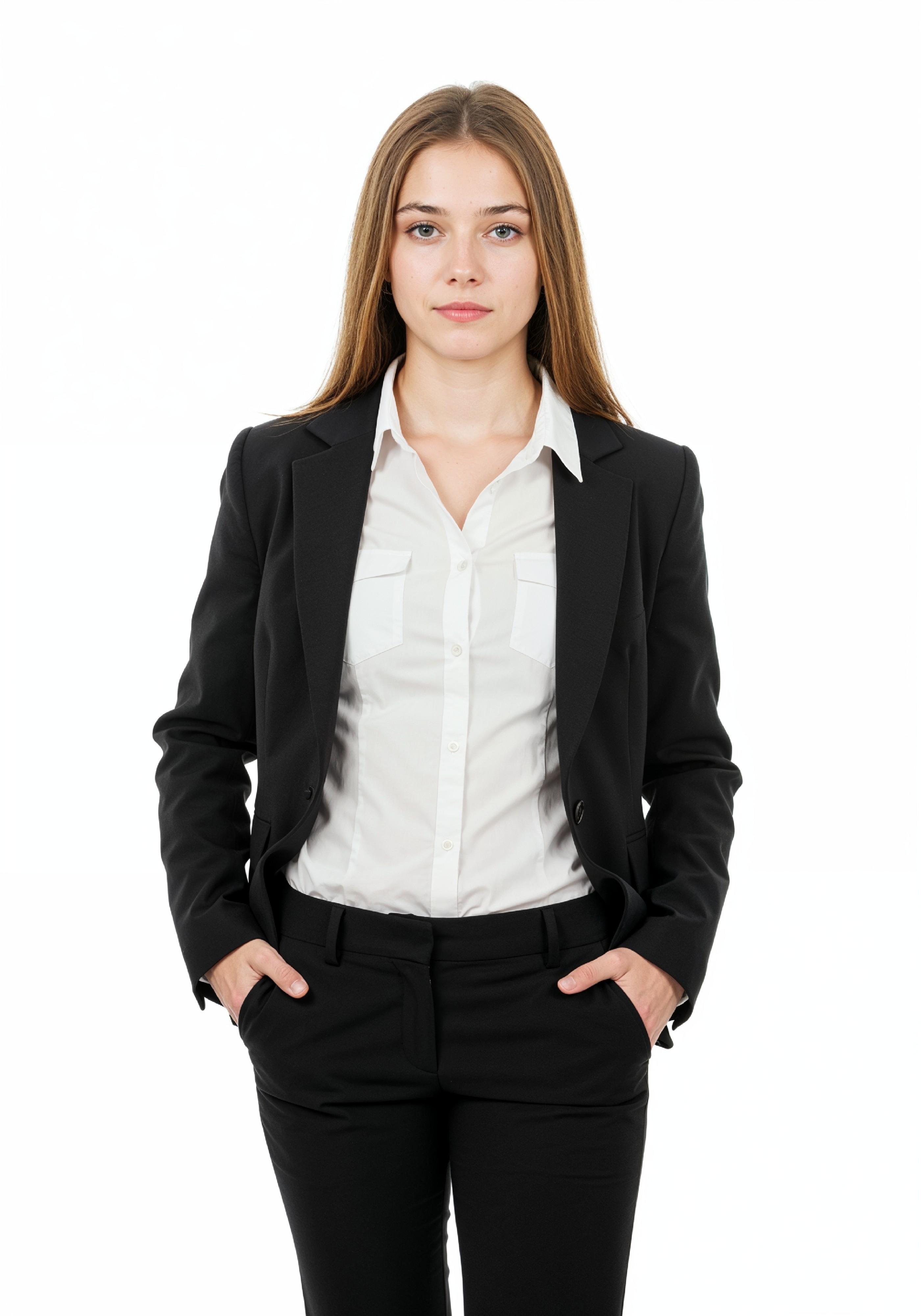 Beautiful Young Businesswoman in Professional Office Attire