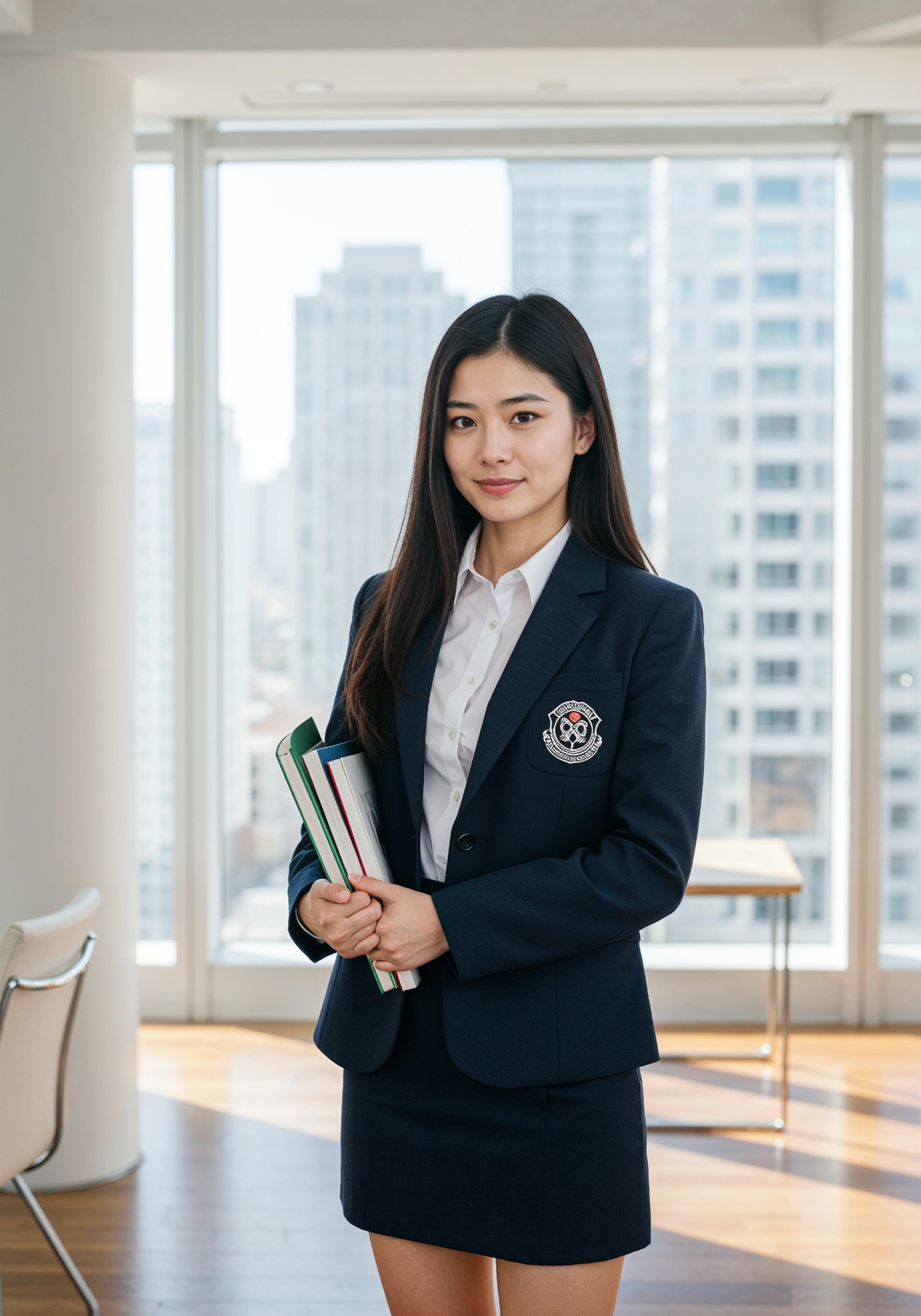 Confident Young Businesswoman in Professional Corporate Attire Office Portrait