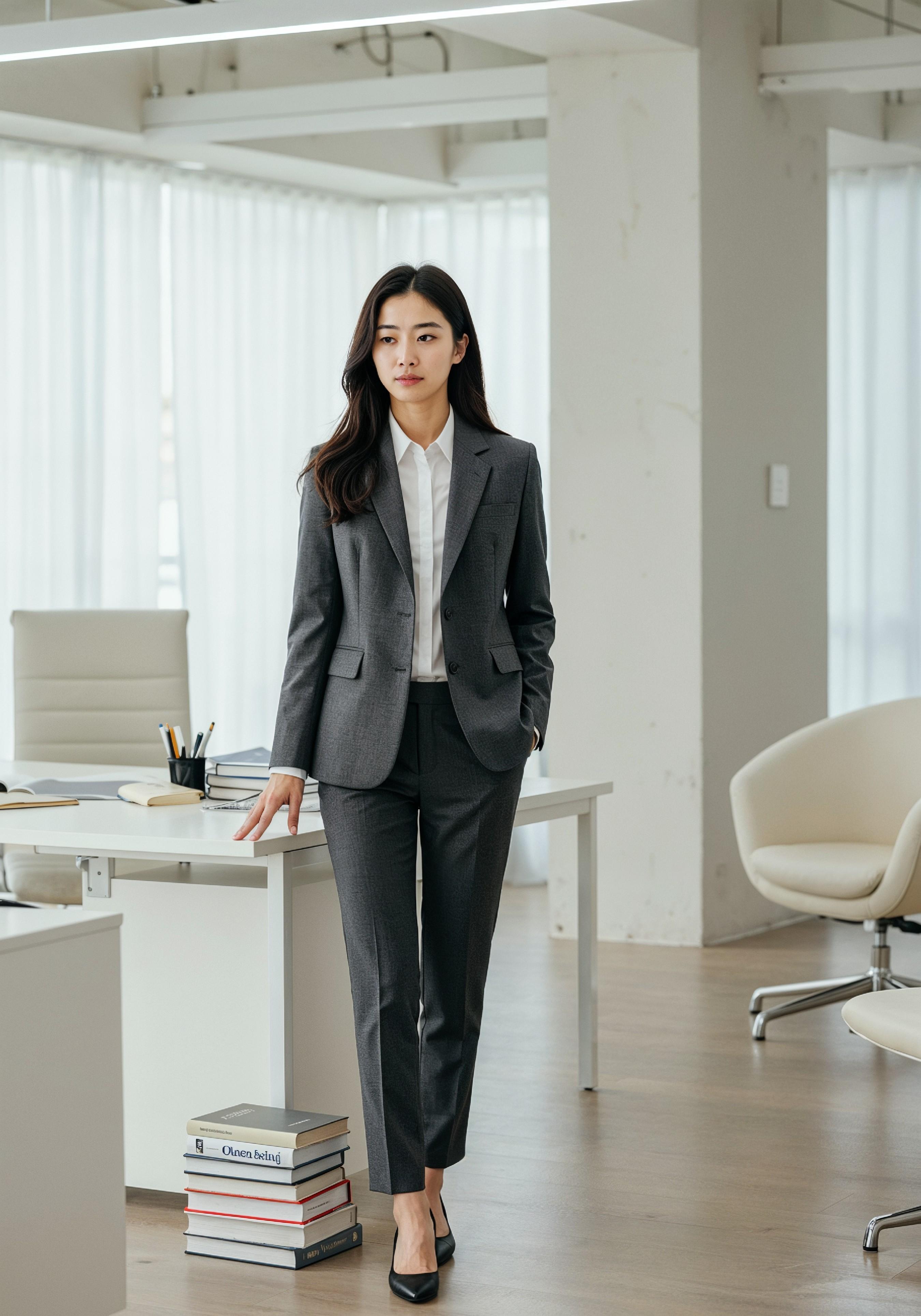 Confident Young Businesswoman in Professional Corporate Attire Office Portrait