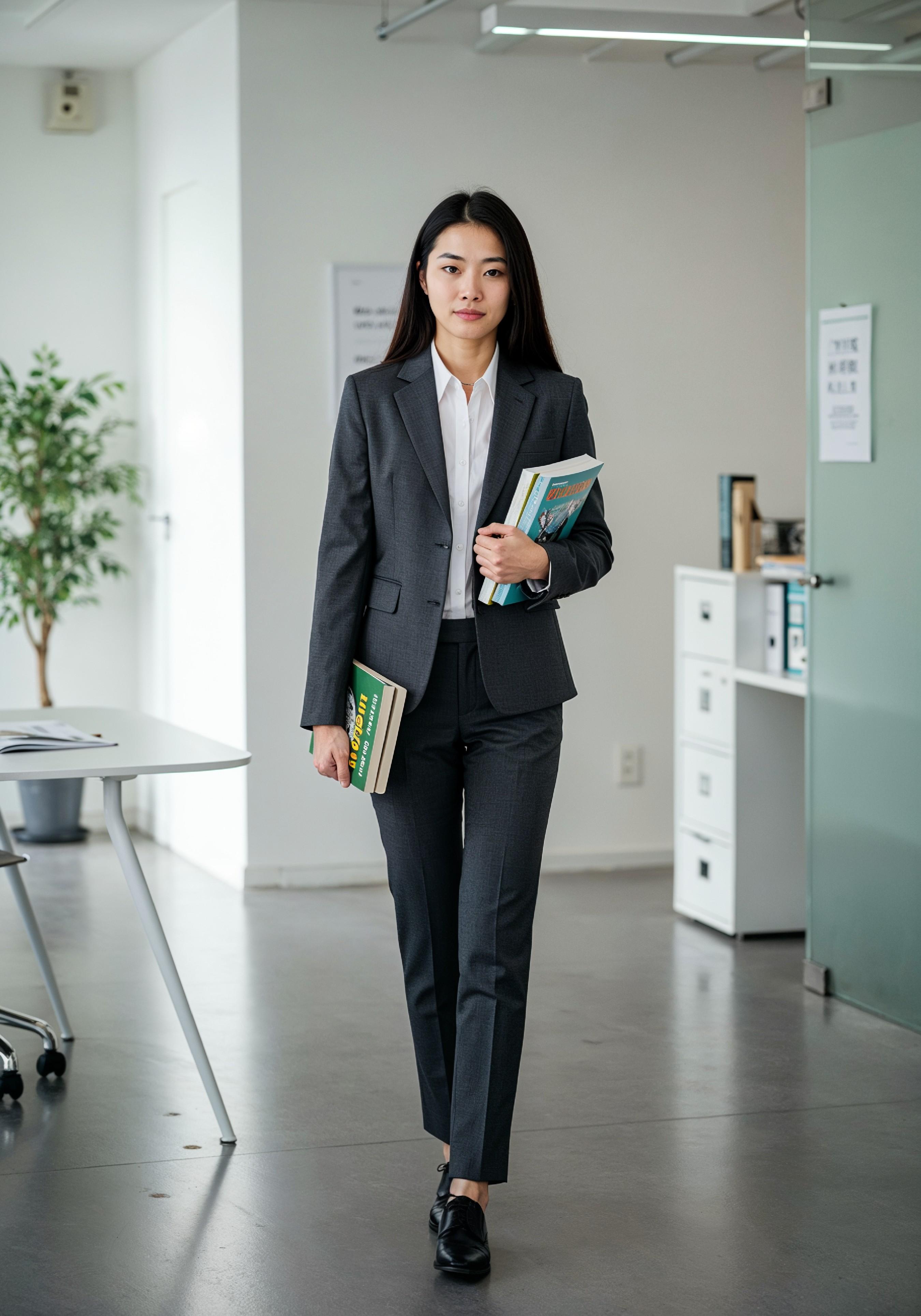 Confident Young Businesswoman in Professional Corporate Attire Office Portrait