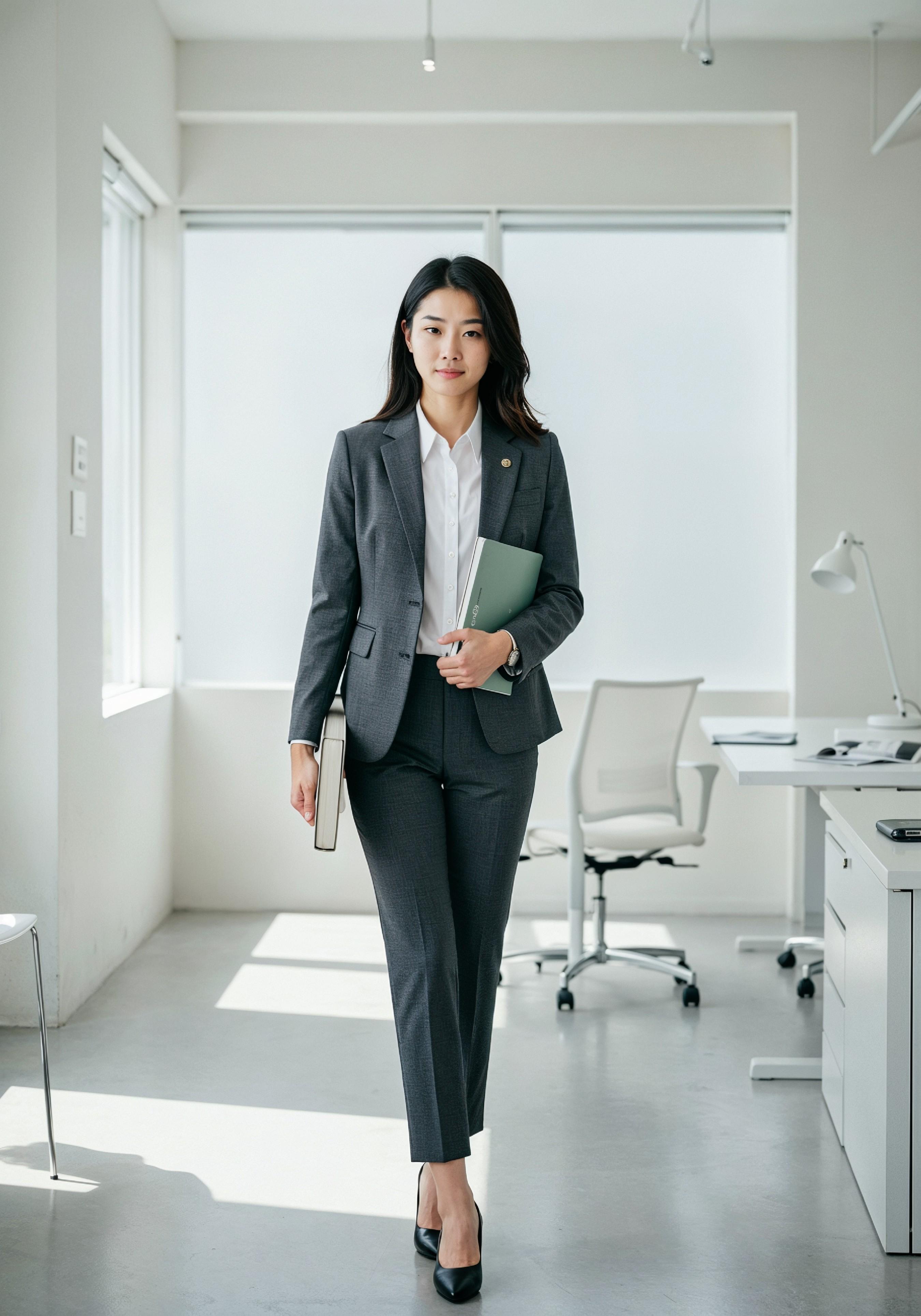 Confident Young Businesswoman in Professional Corporate Attire Office Portrait
