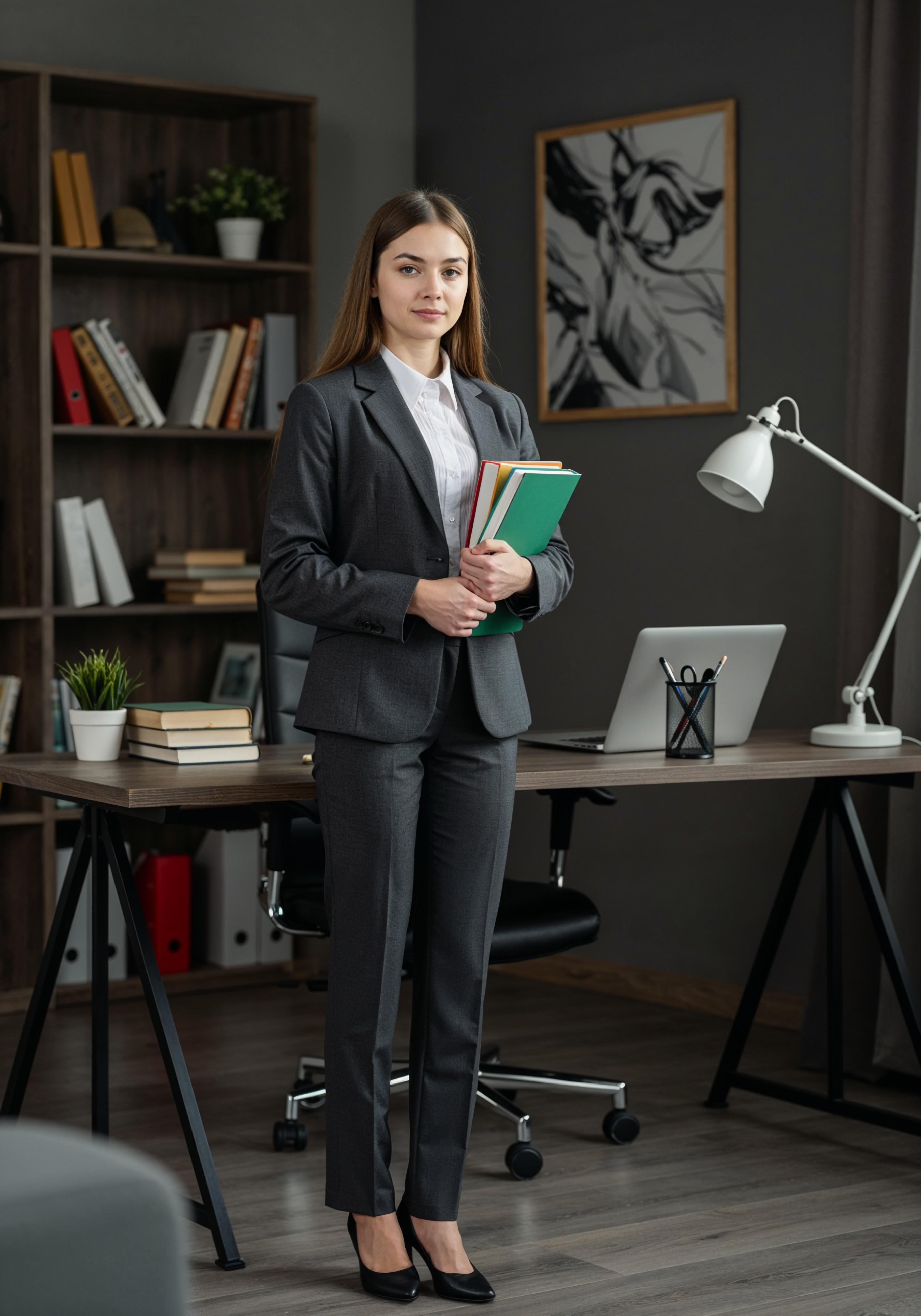 Confident Young Businesswoman in Professional Corporate Attire Office Portrait
