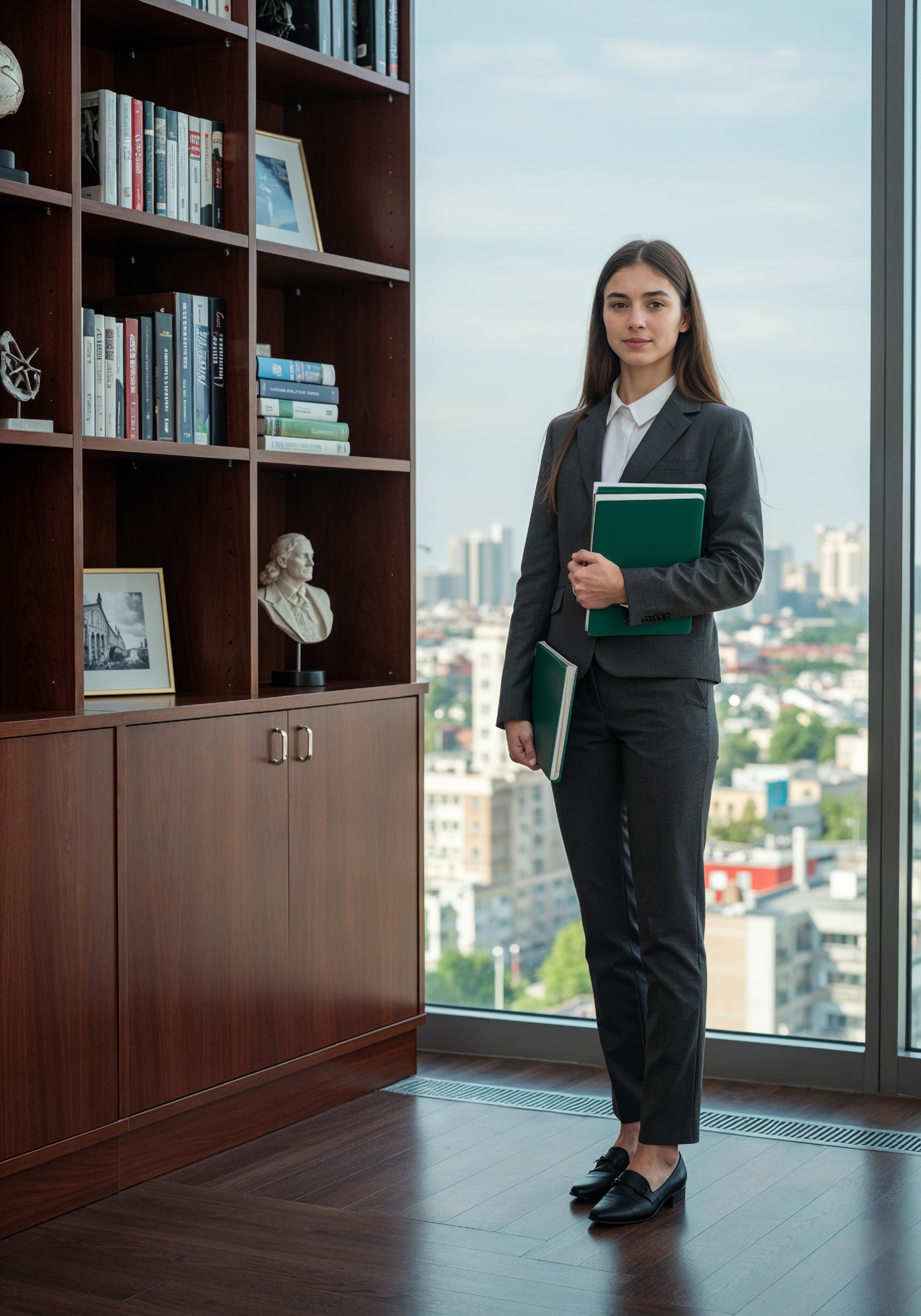 Confident Young Businesswoman in Professional Corporate Attire Office Portrait