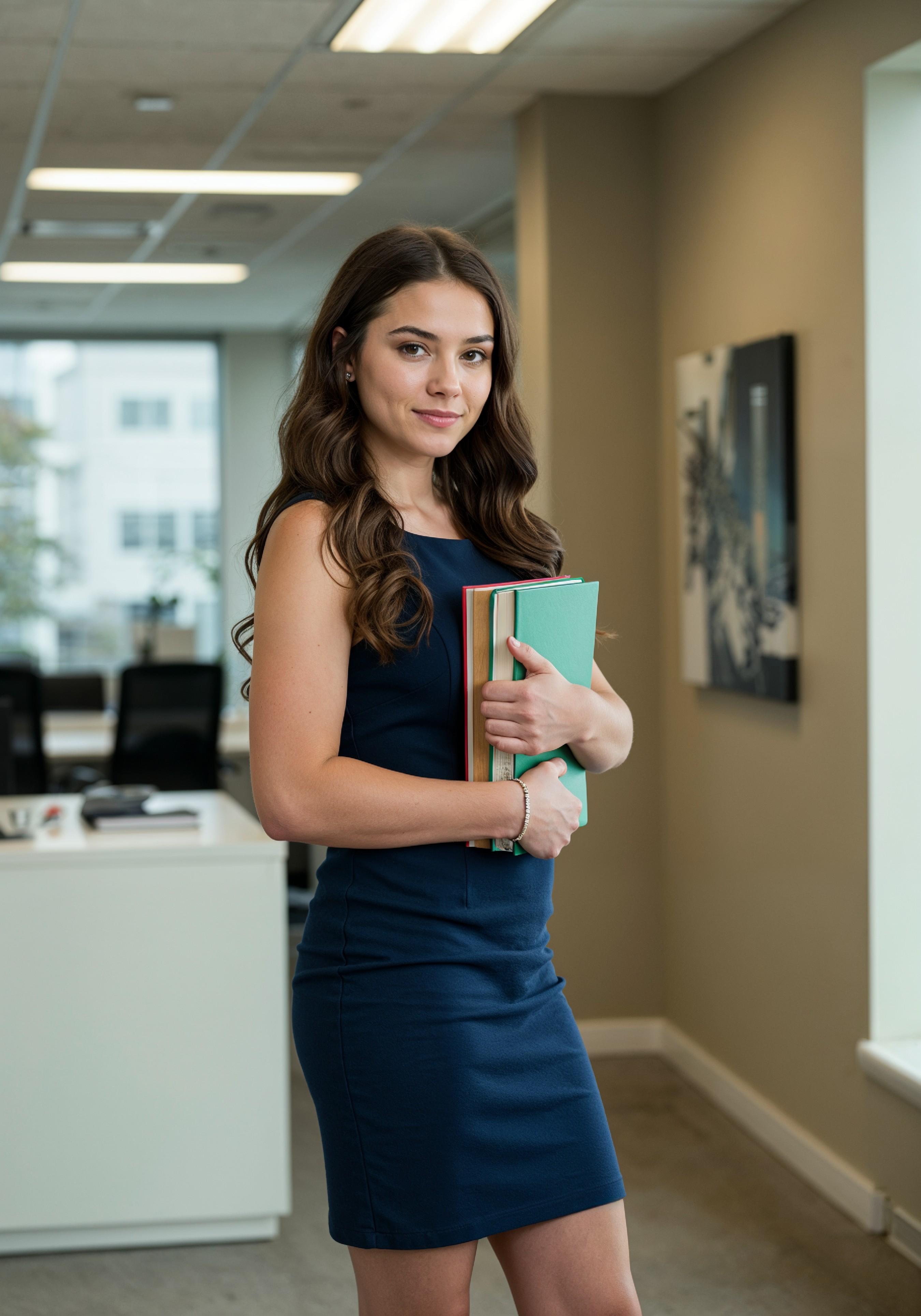 Confident Young Businesswoman in Professional Corporate Attire Office Portrait