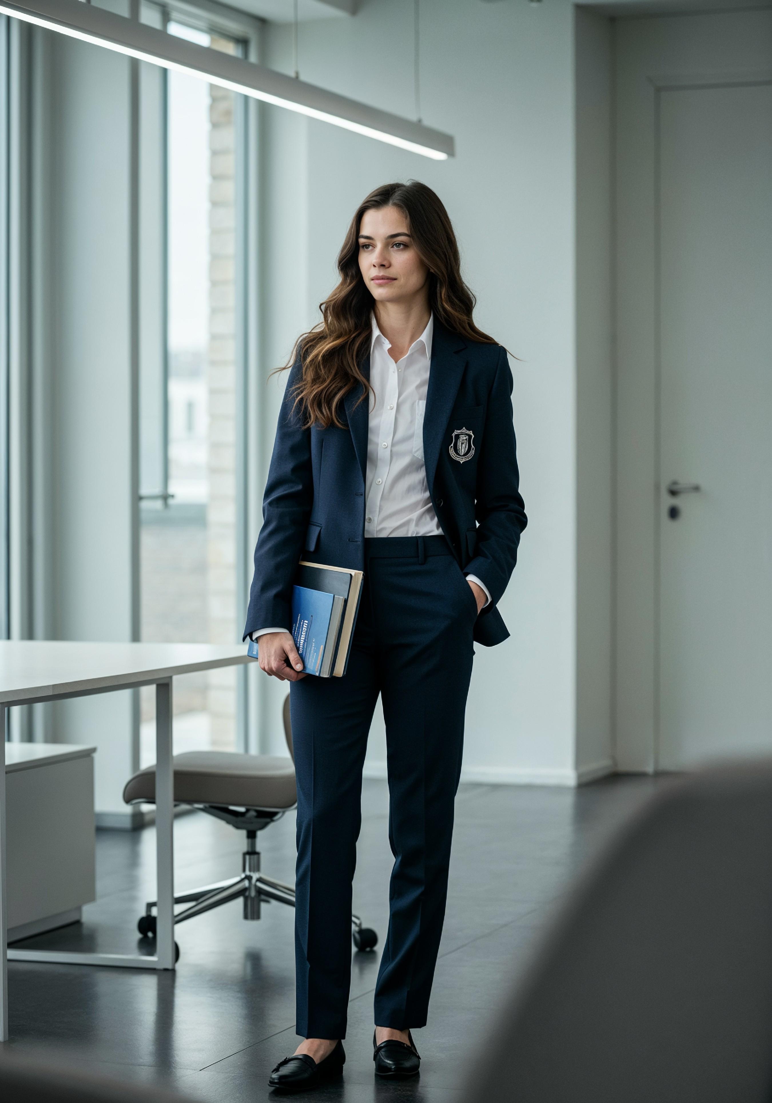 Confident Young Businesswoman in Professional Corporate Attire Office Portrait