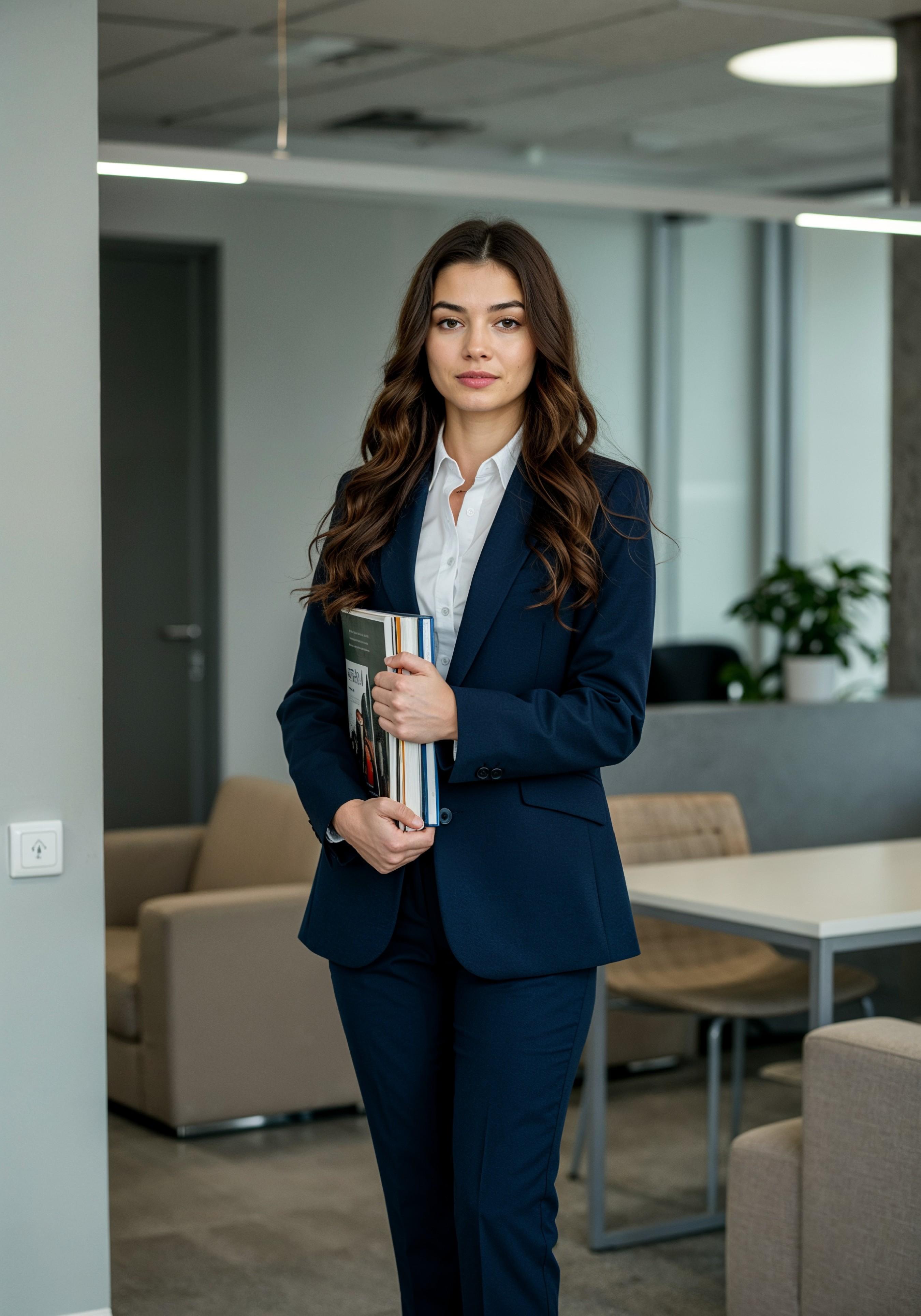 Confident Young Businesswoman in Professional Corporate Attire Office Portrait