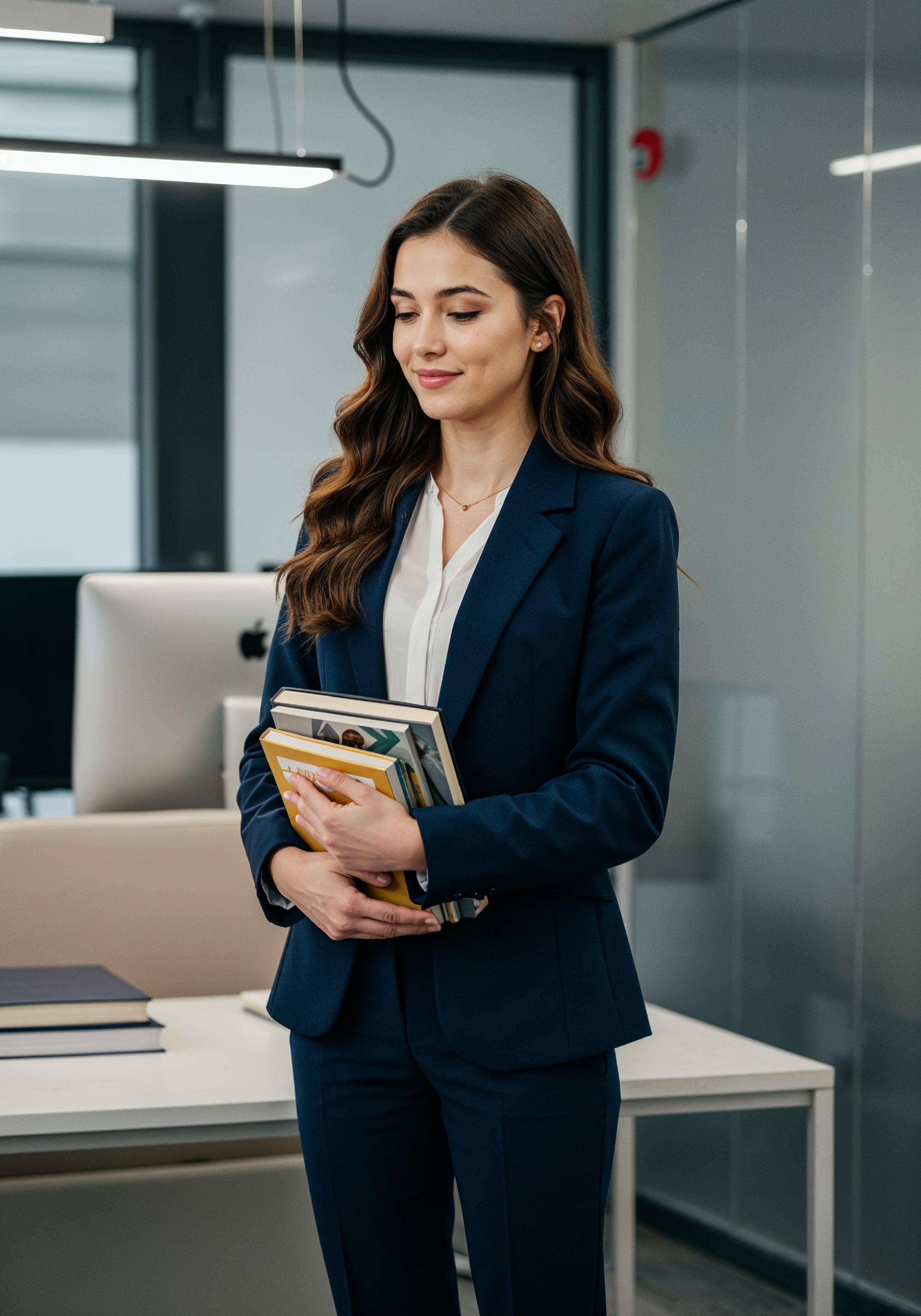 Confident Young Businesswoman in Professional Corporate Attire Office Portrait