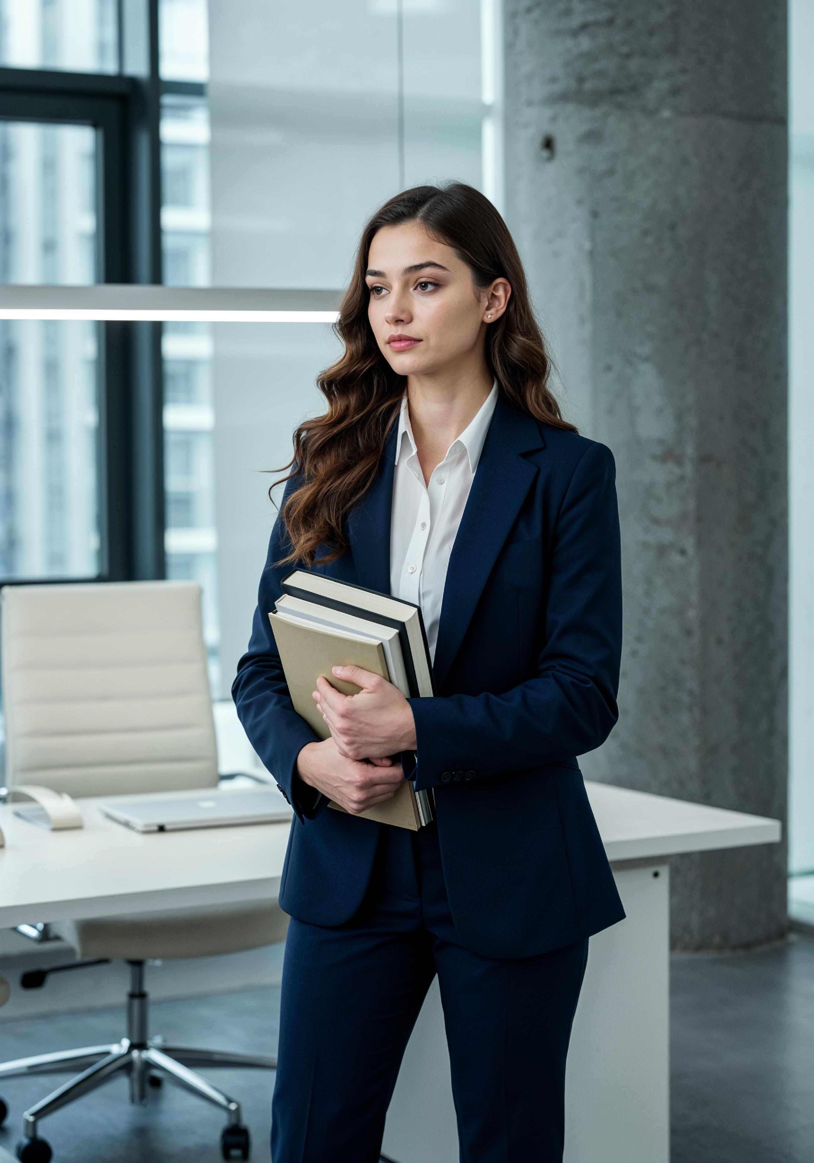 Confident Young Businesswoman in Professional Corporate Attire Office Portrait