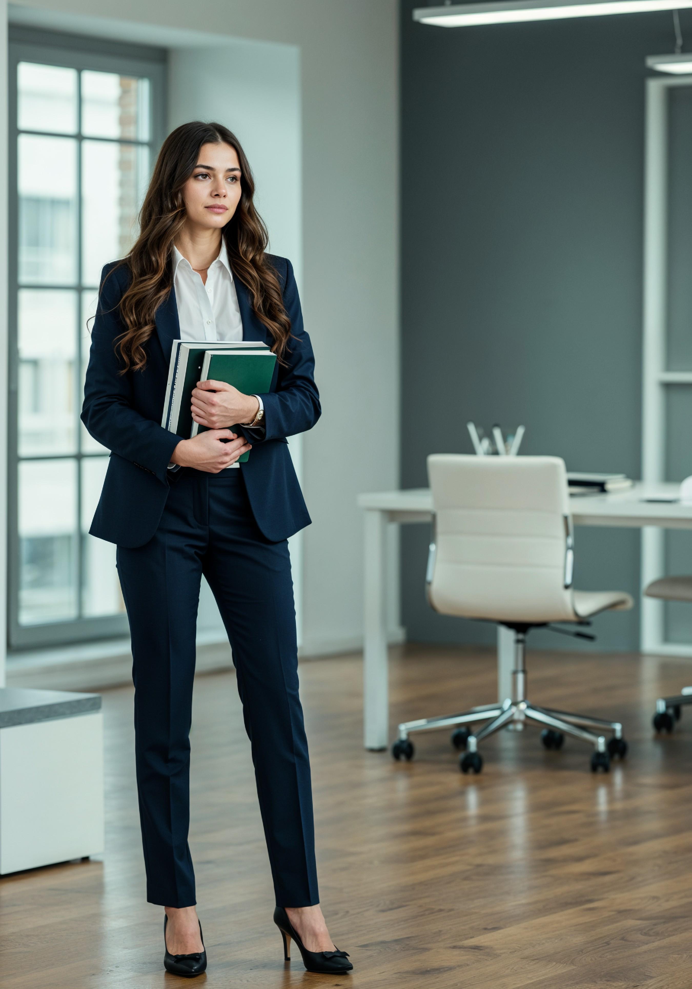Confident Young Businesswoman in Professional Corporate Attire Office Portrait