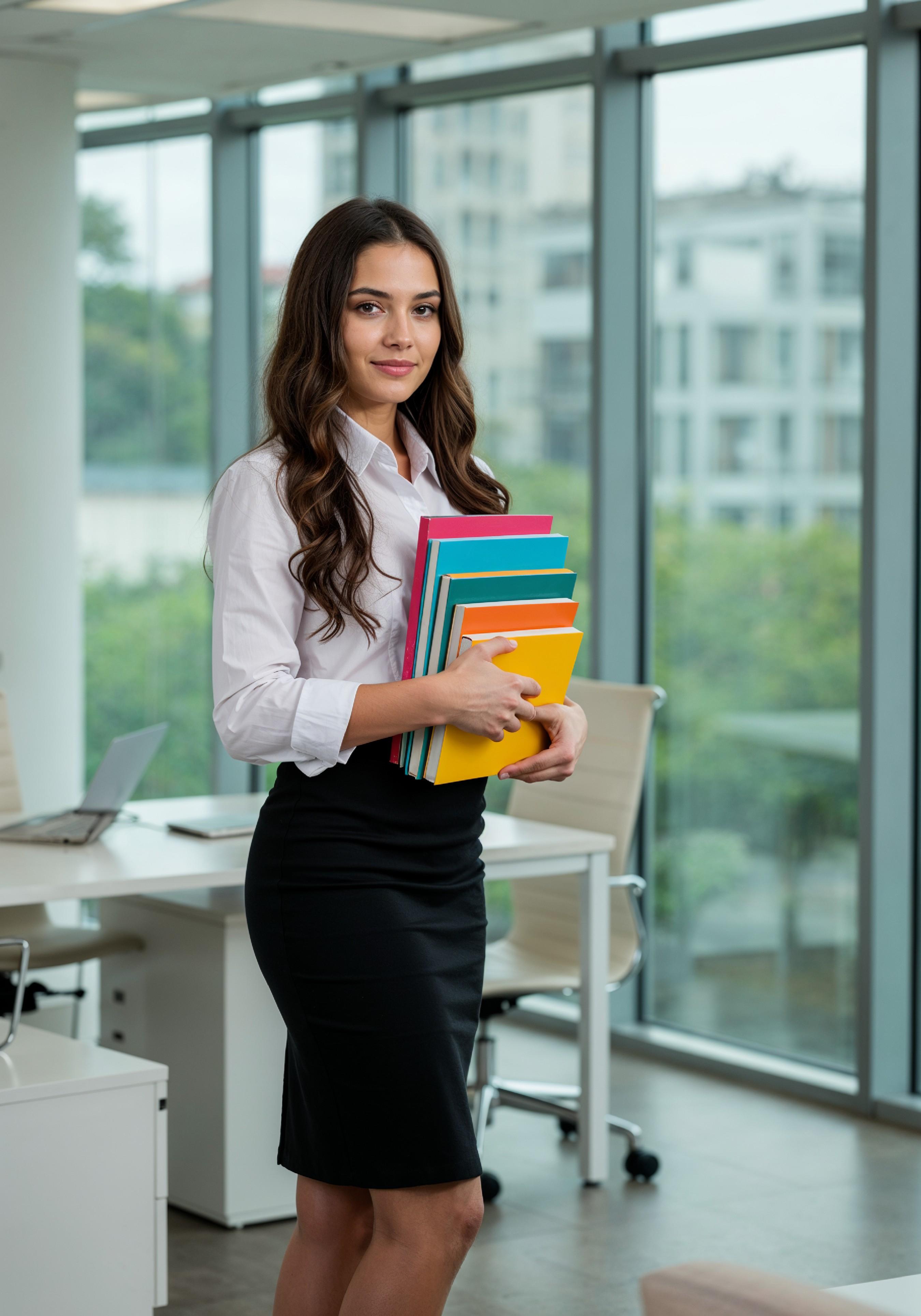 Confident Young Businesswoman in Professional Corporate Attire Office Portrait
