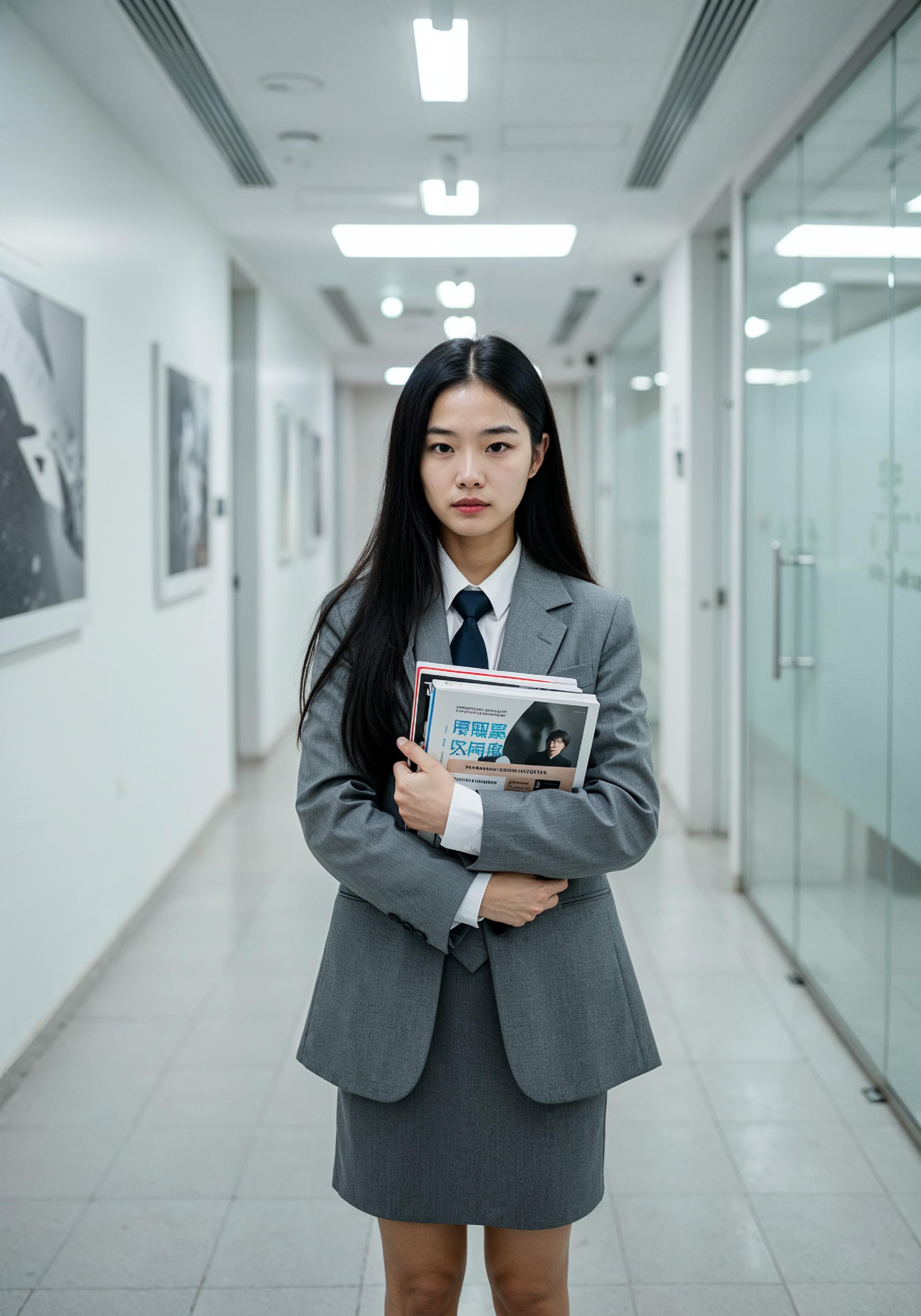 Confident Young Businesswoman in Professional Corporate Attire Office Portrait