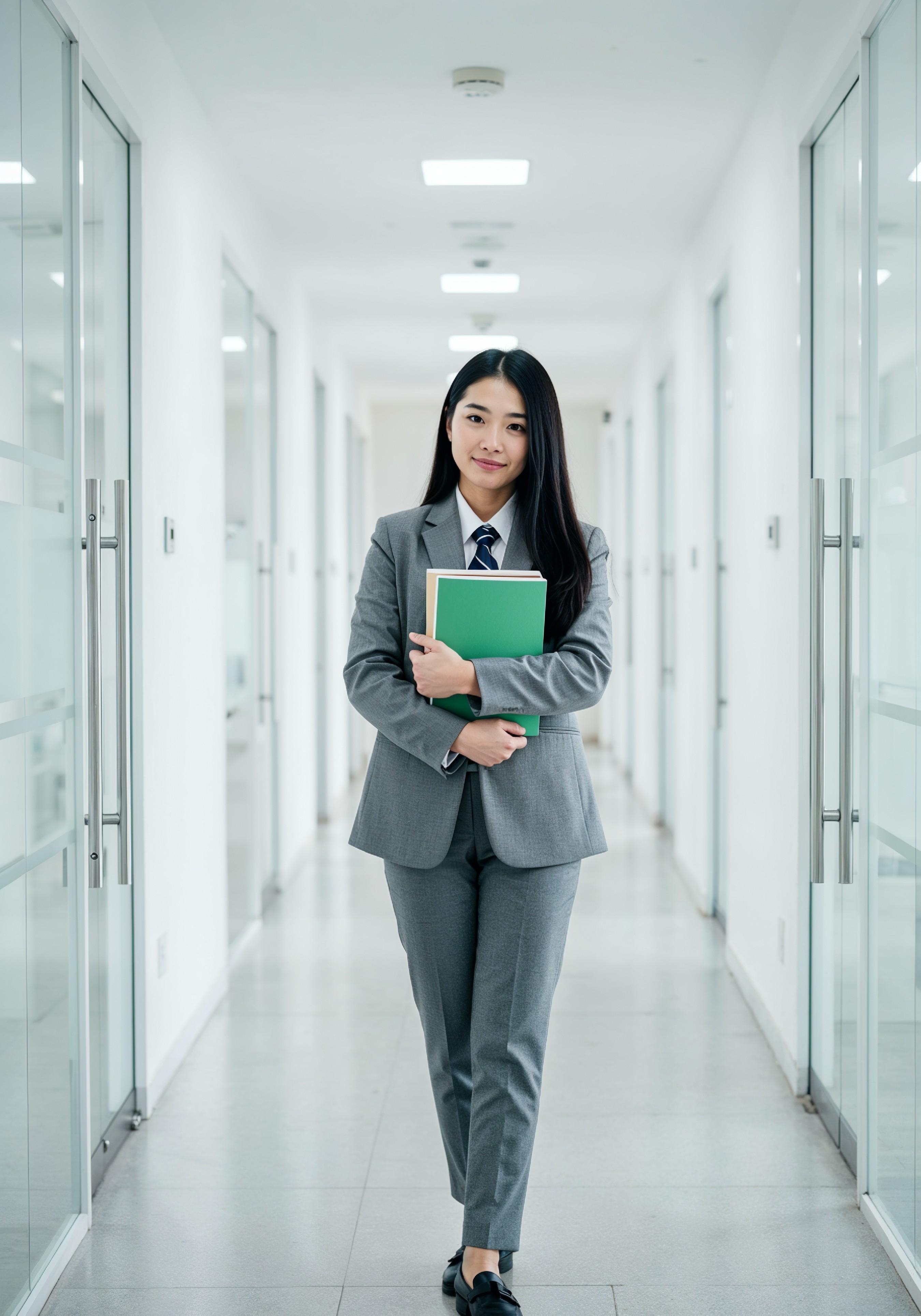 Confident Young Businesswoman in Professional Corporate Attire Office Portrait