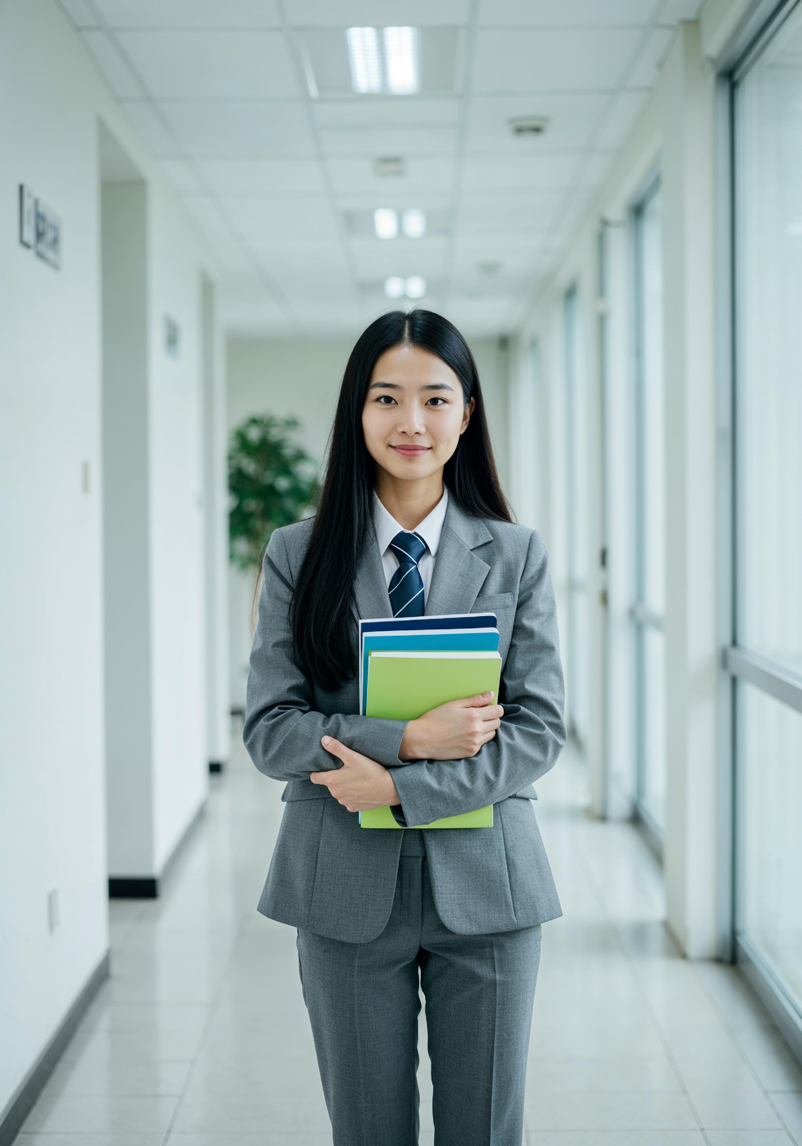 Confident Young Businesswoman in Professional Corporate Attire Office Portrait