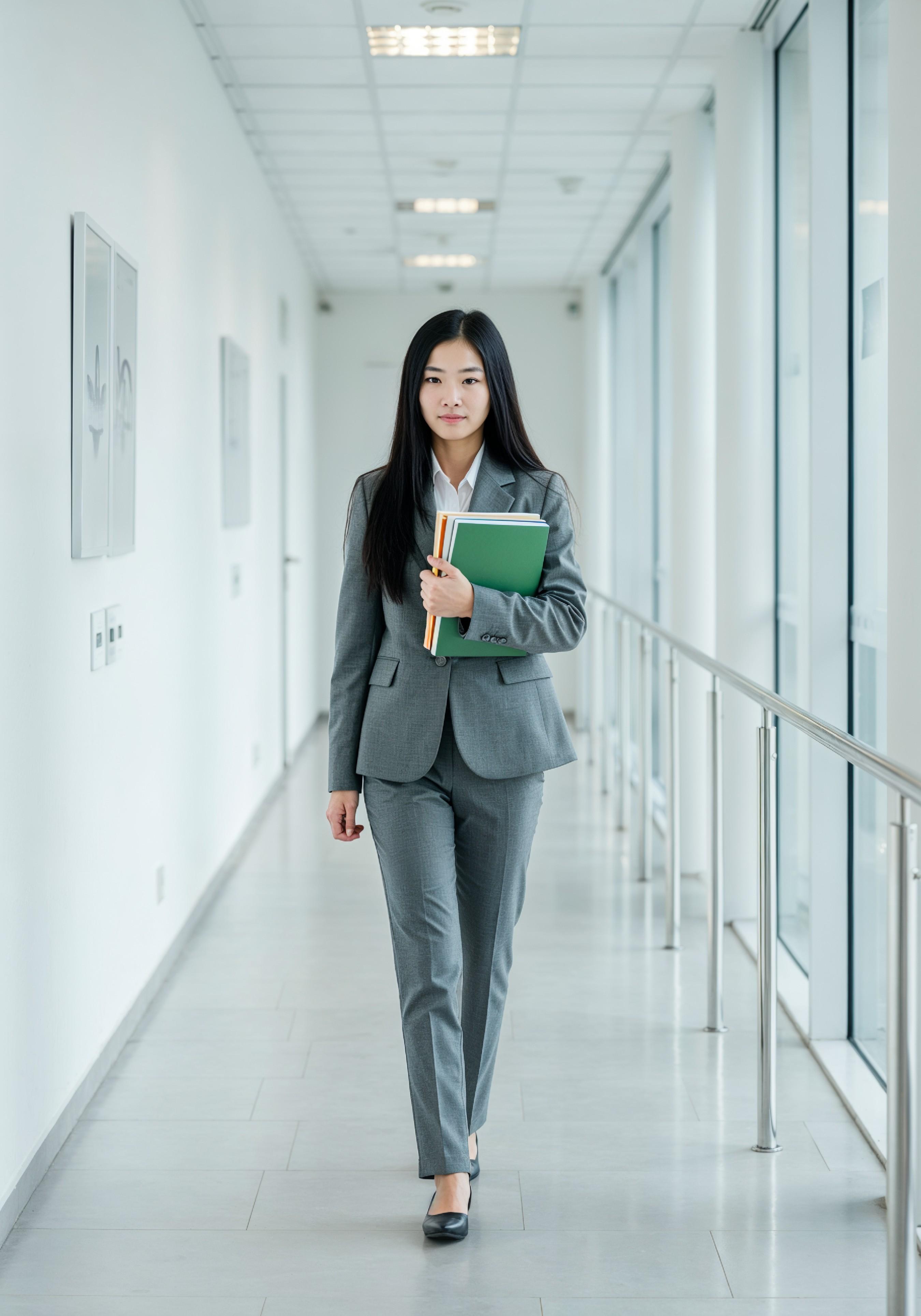 Confident Young Businesswoman in Professional Corporate Attire Office Portrait