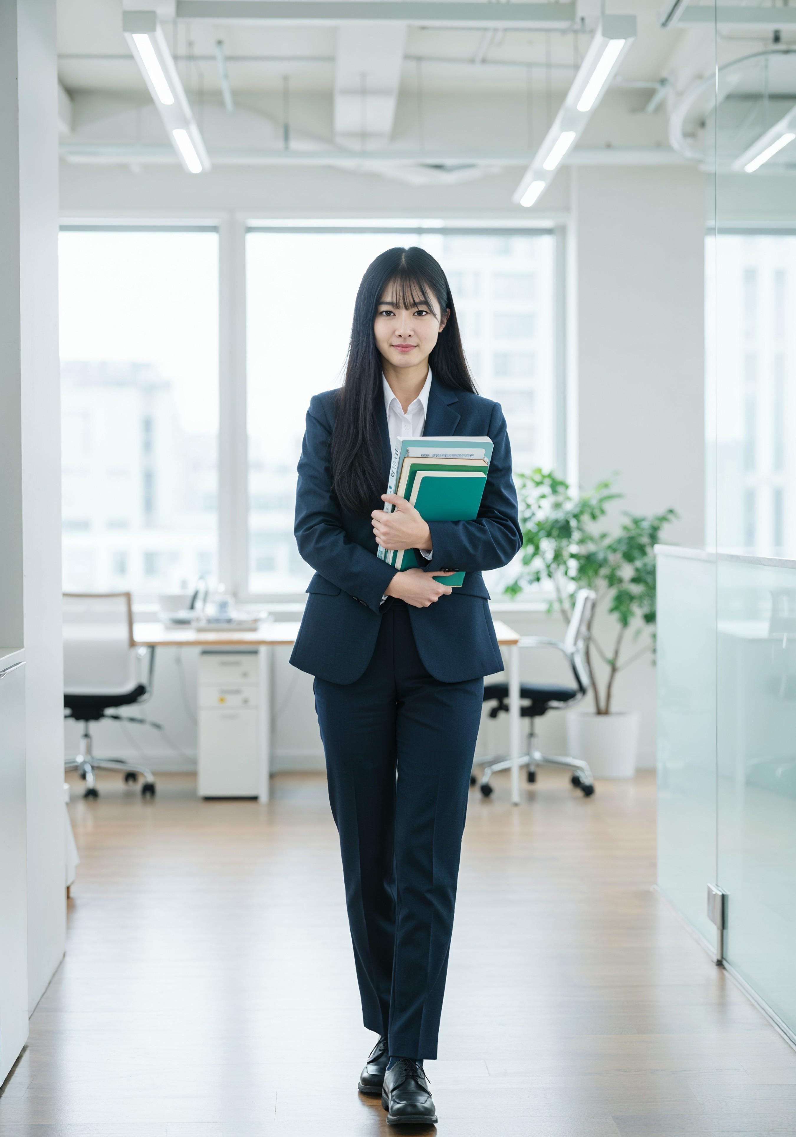 Confident Young Businesswoman in Professional Corporate Attire Office Portrait
