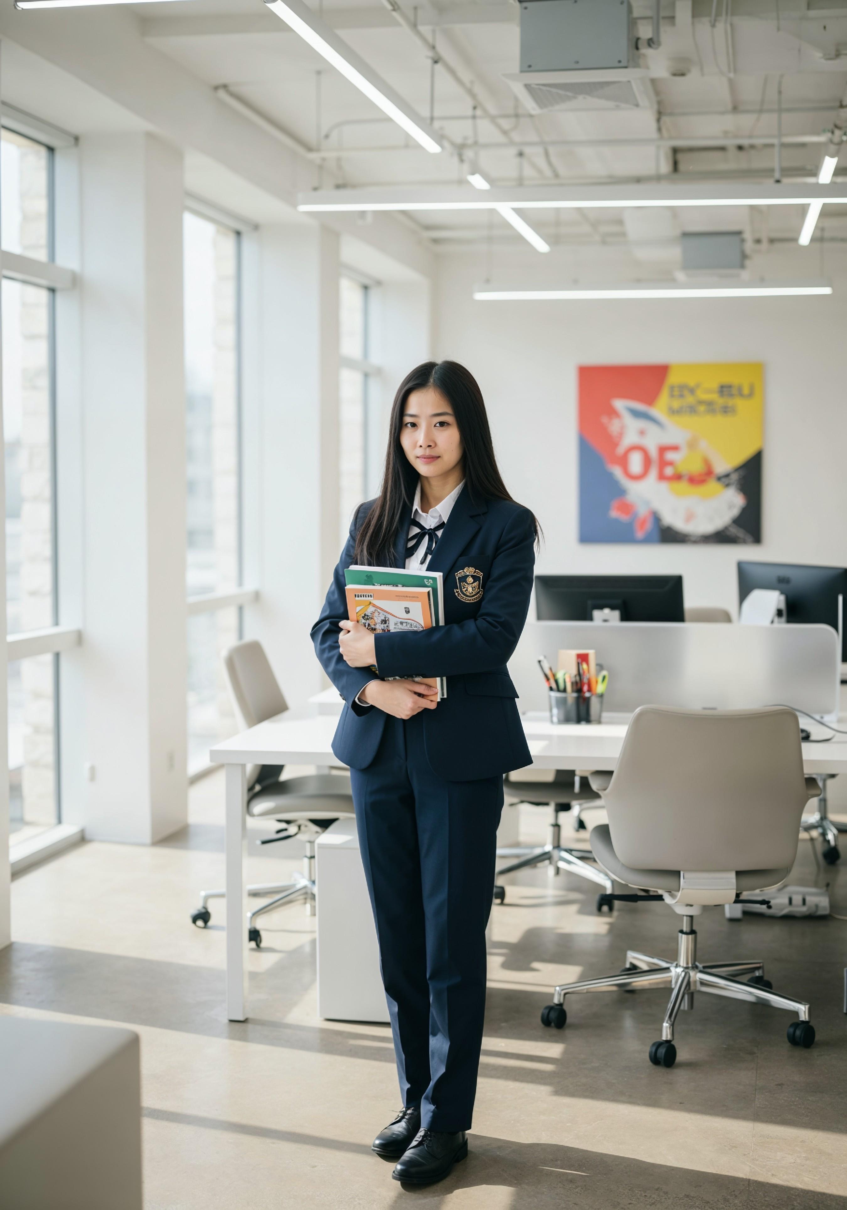 Confident Young Businesswoman in Professional Corporate Attire Office Portrait