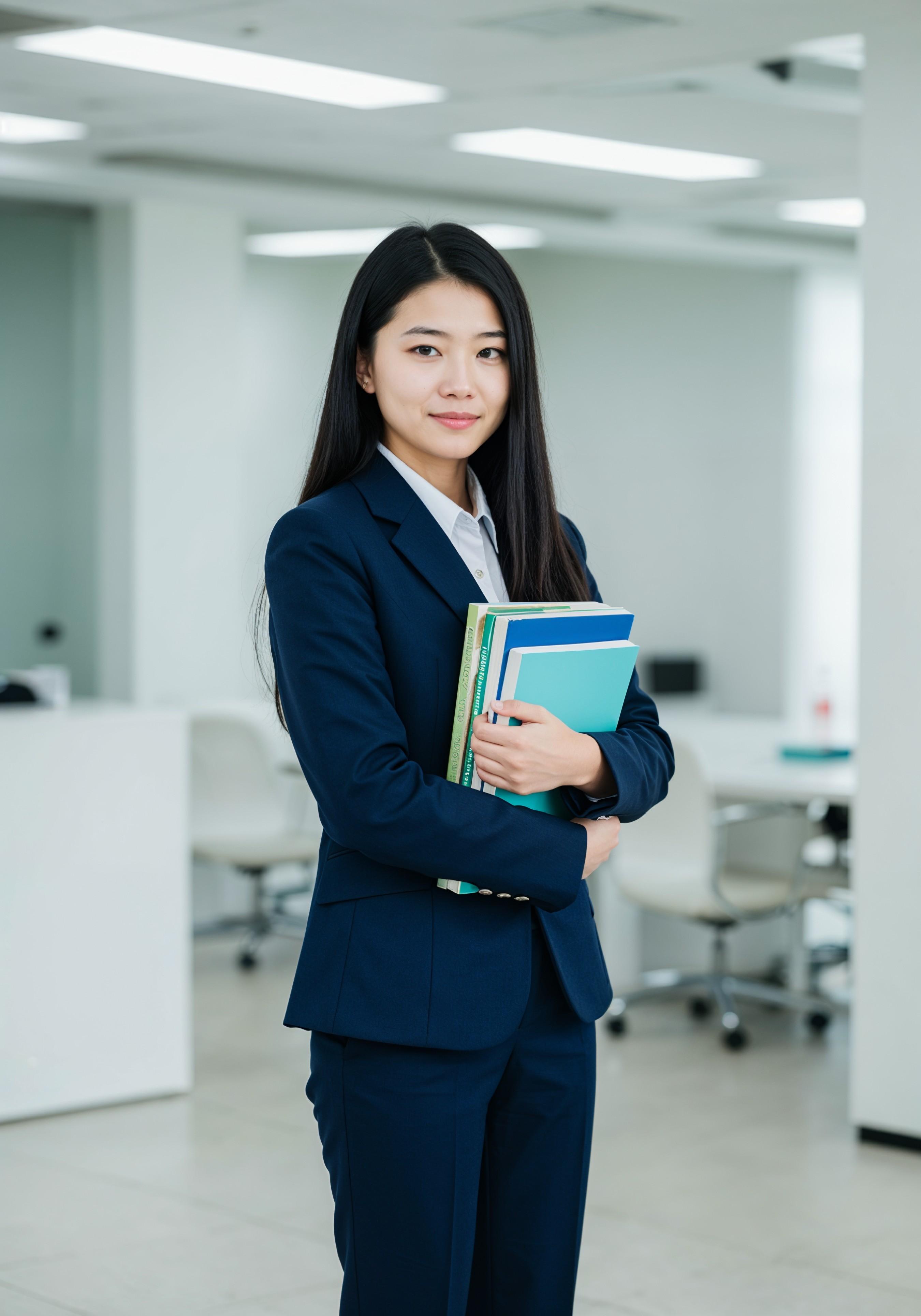 Confident Young Businesswoman in Professional Corporate Attire Office Portrait