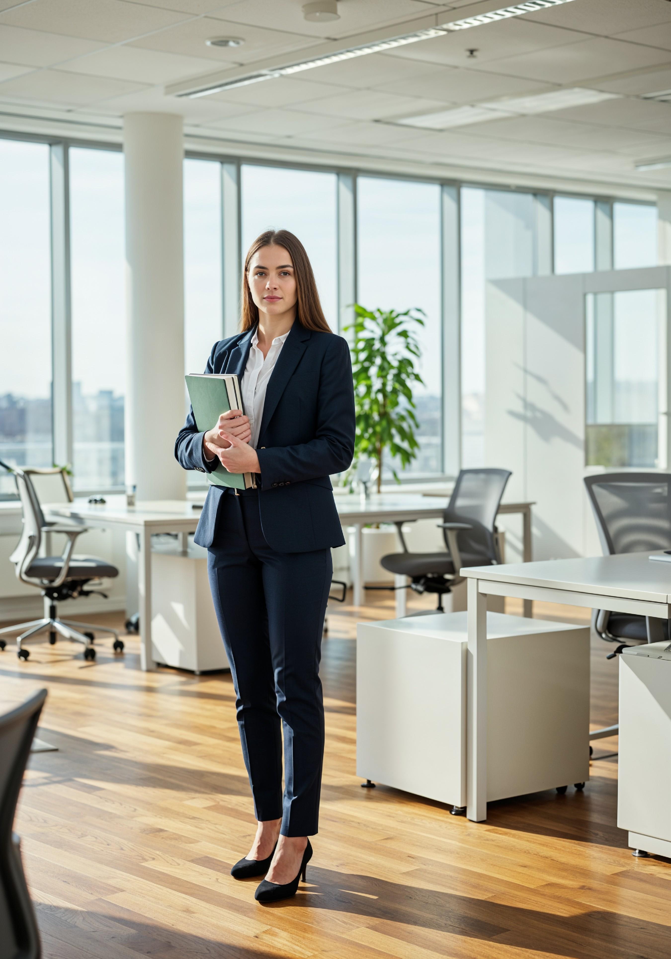 Confident Young Businesswoman in Professional Corporate Attire Office Portrait