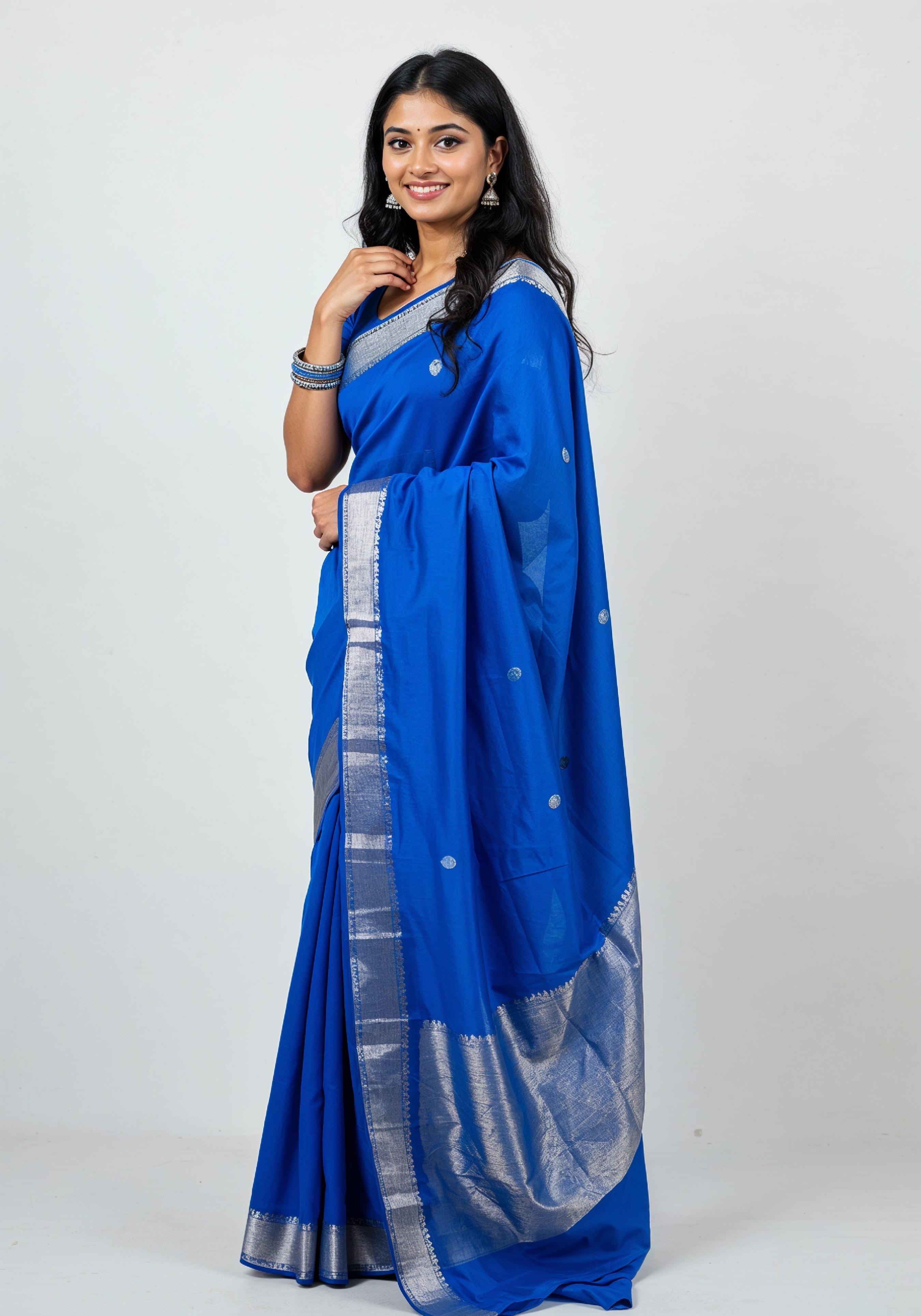 Elegant Young Indian Woman in Traditional Silk Saree Fashion Portrait