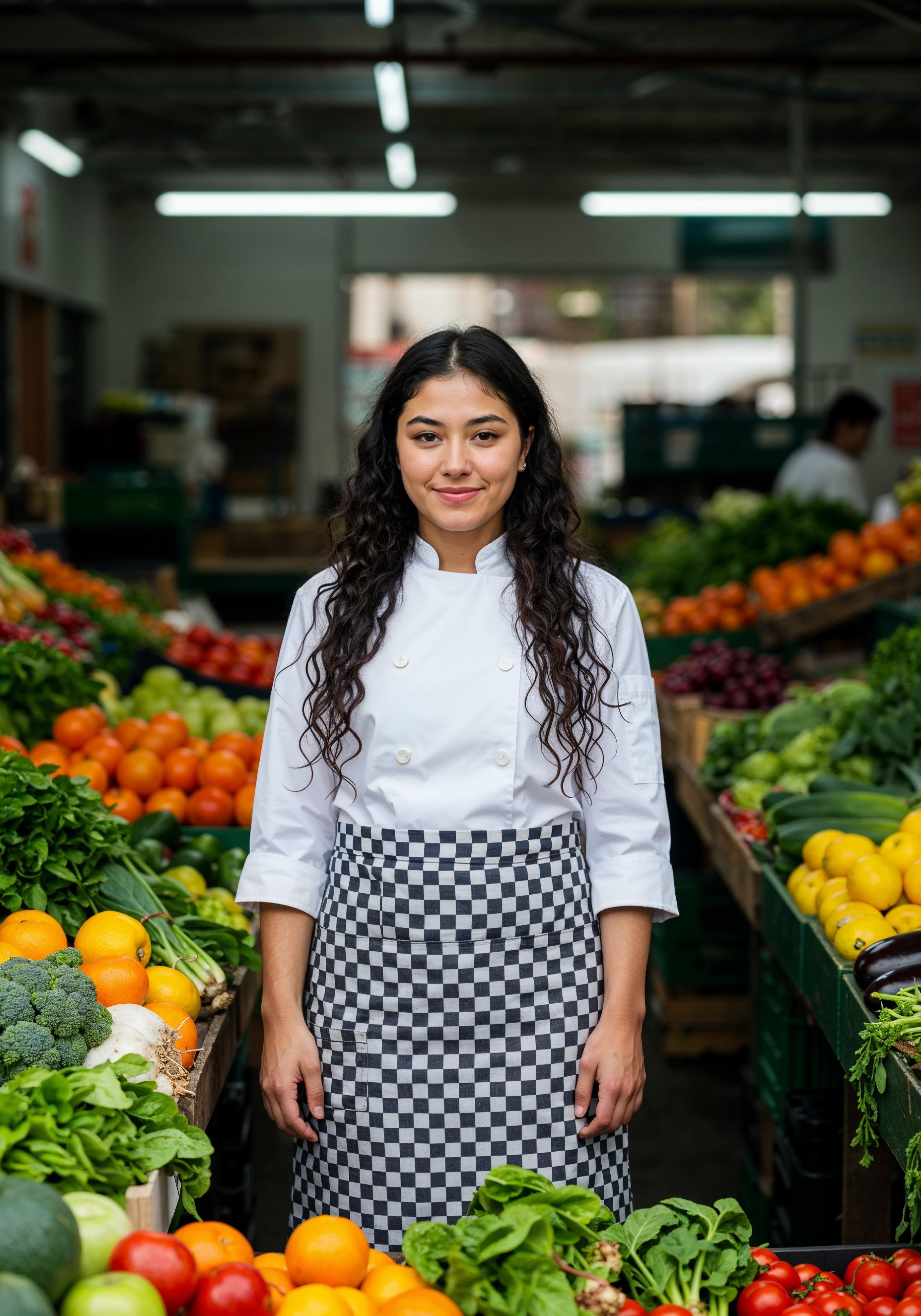 Professional Young Female Chef in Uniform Holding Gourmet Dish in Restaurant Kitchen